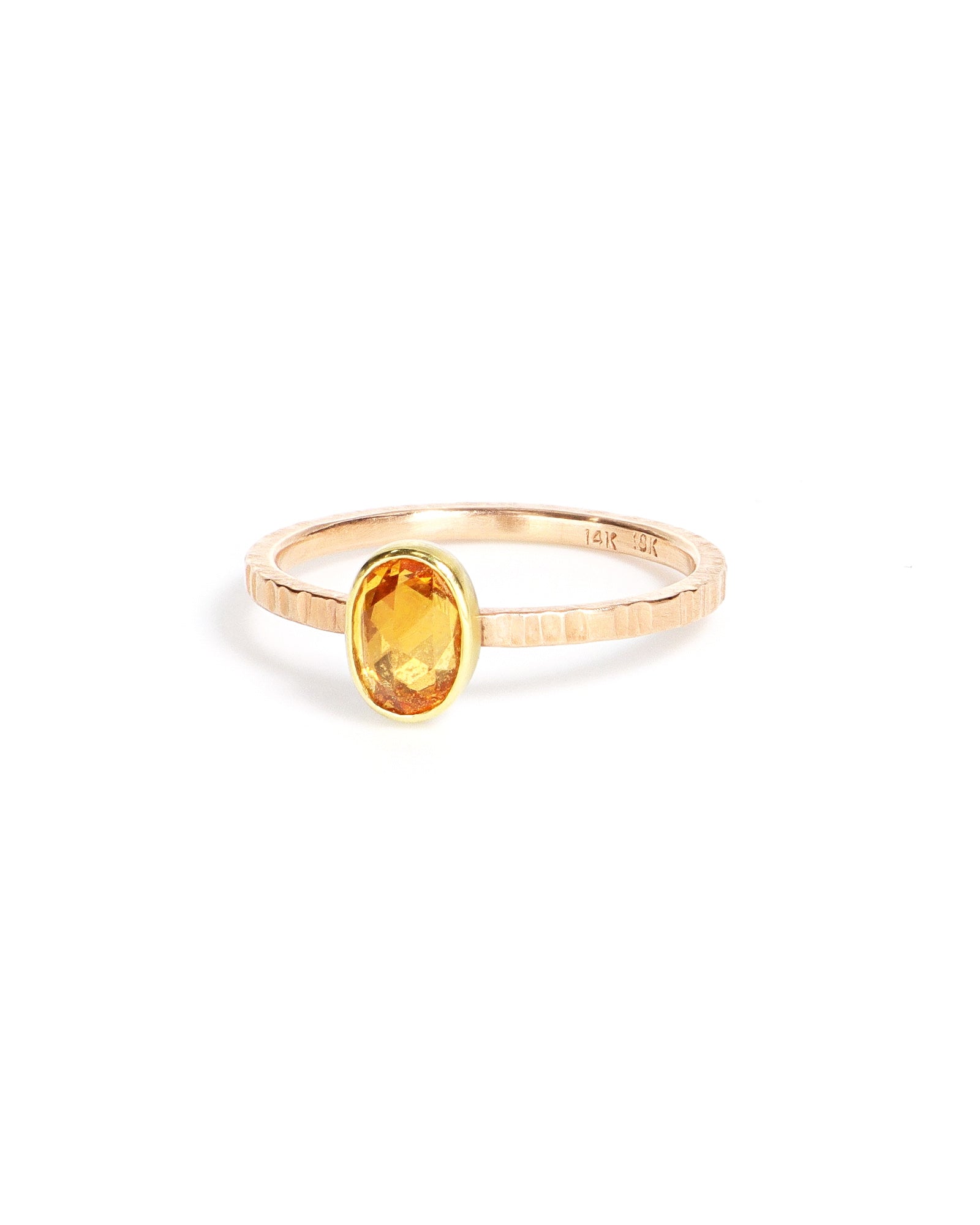 Oval Orange Sapphire Ring