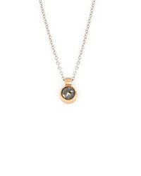 Salt and Pepper Diamond in Rose Gold Bezel Set Necklace