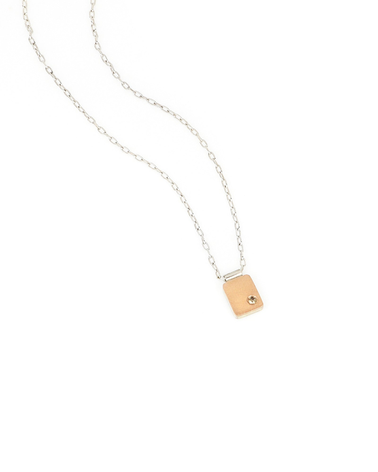 Elongate Rose Gold and Silver Cell Pendant