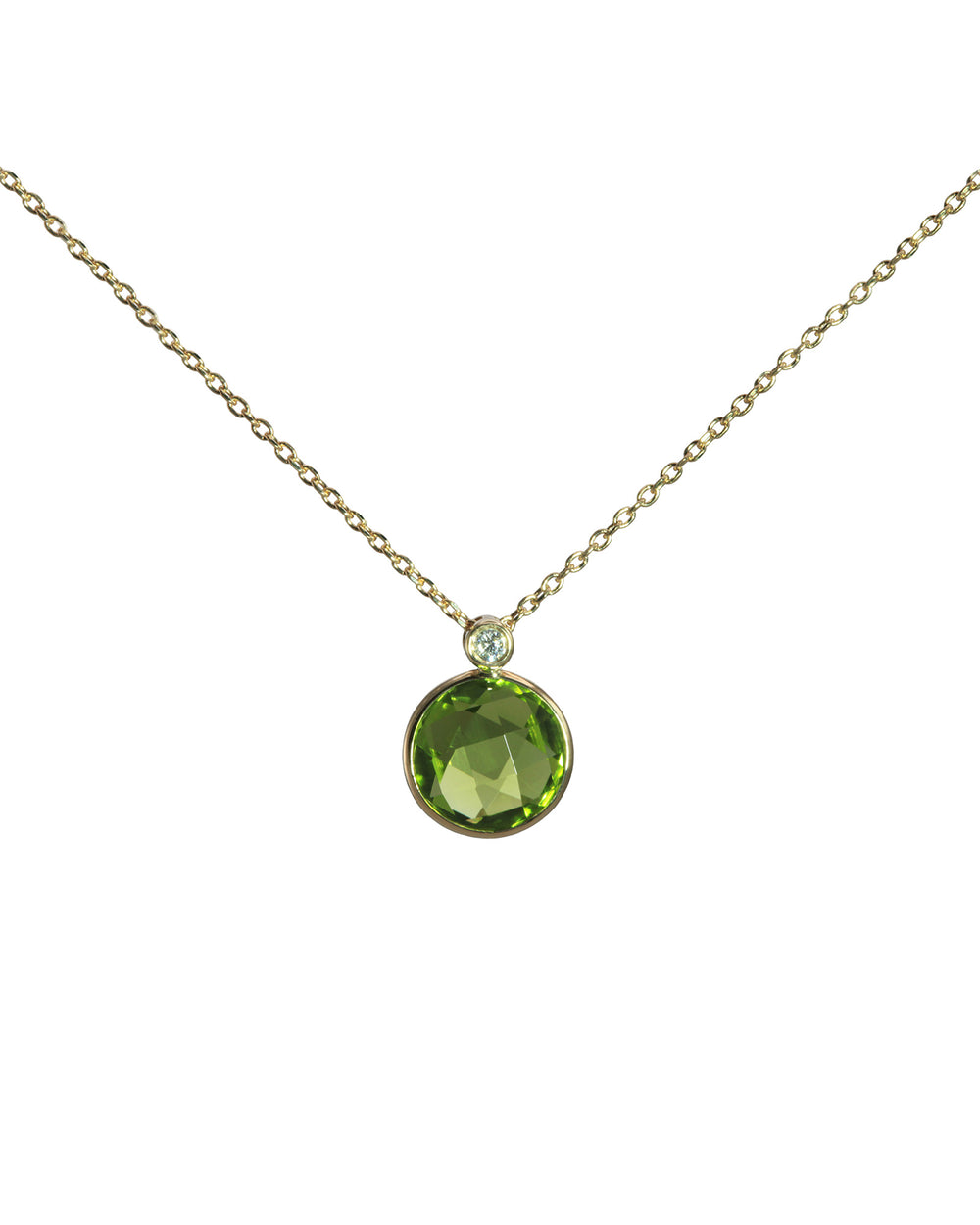 Round Checkered Peridot Necklace