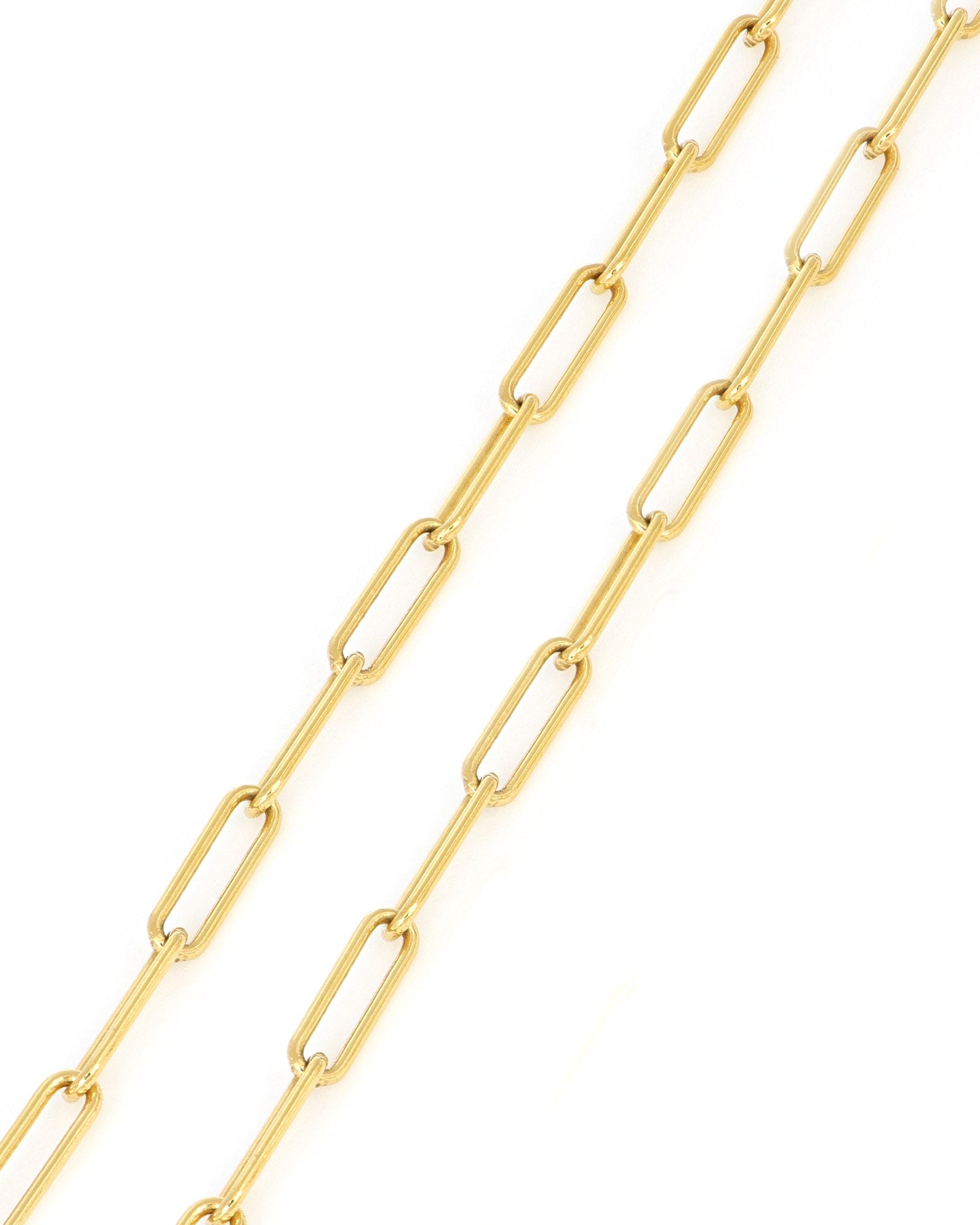 Yellow Gold Paperclip Necklace