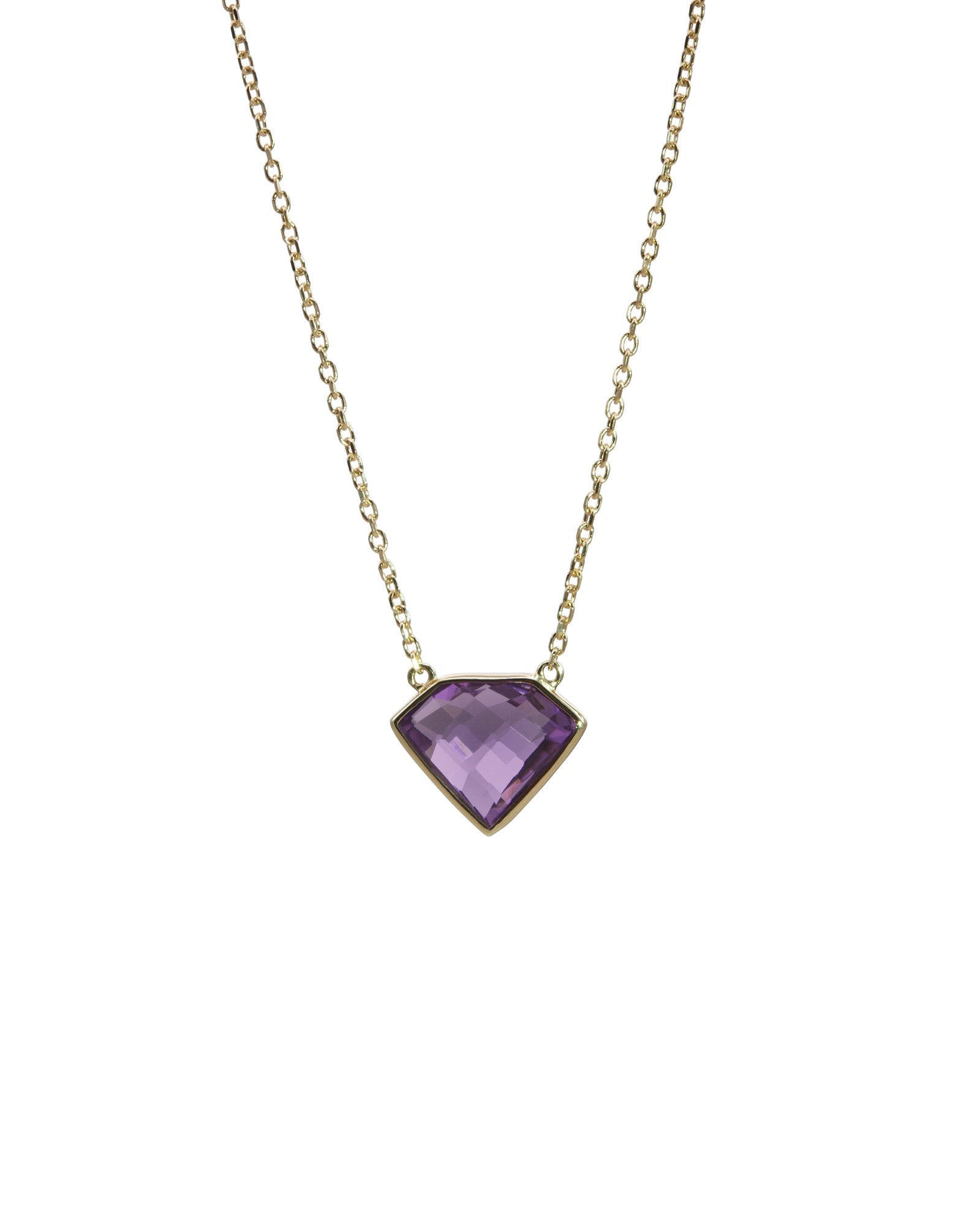 Diamond Shaped Amethyst Necklace