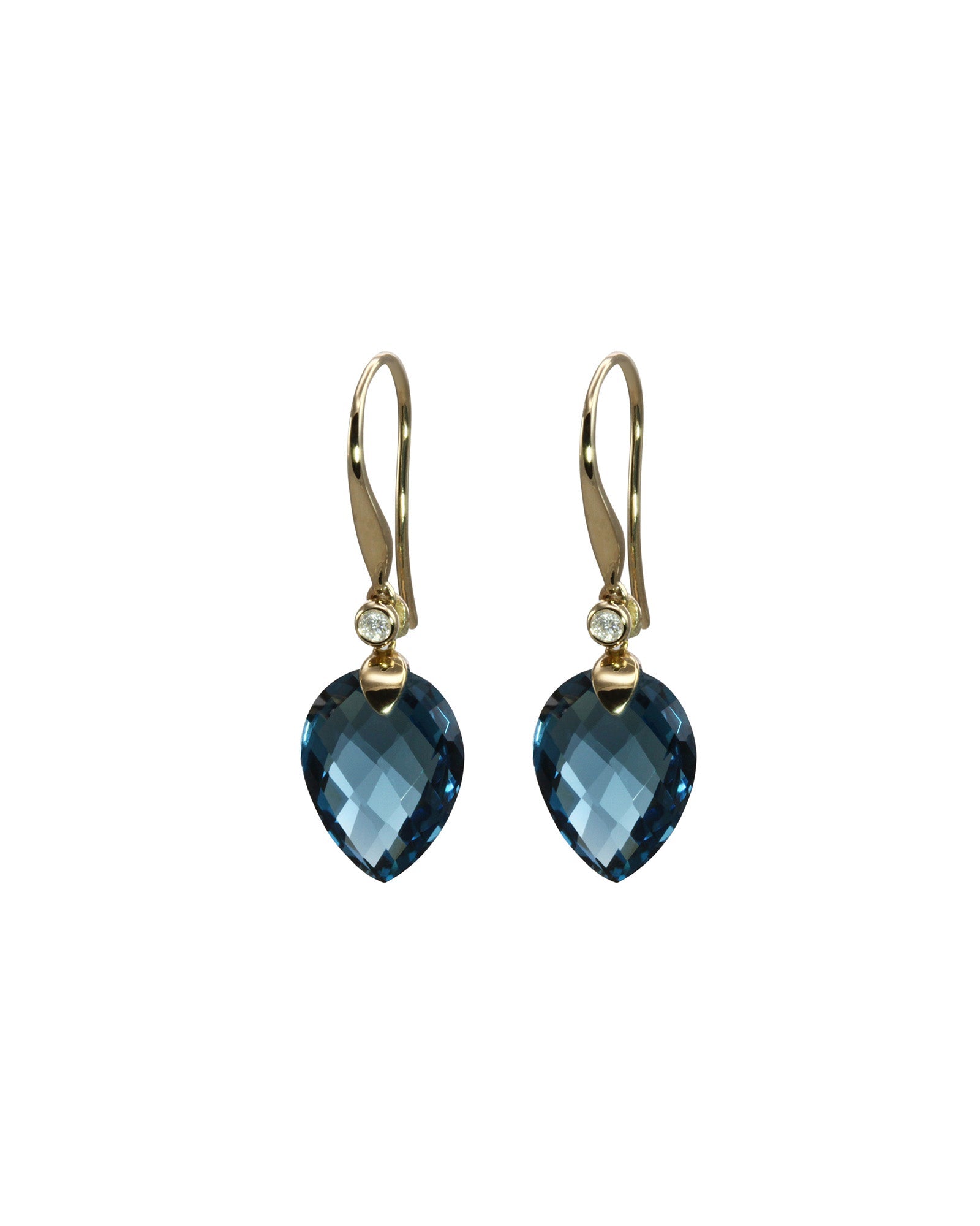 Faceted Blue Topaz Drop Earrings