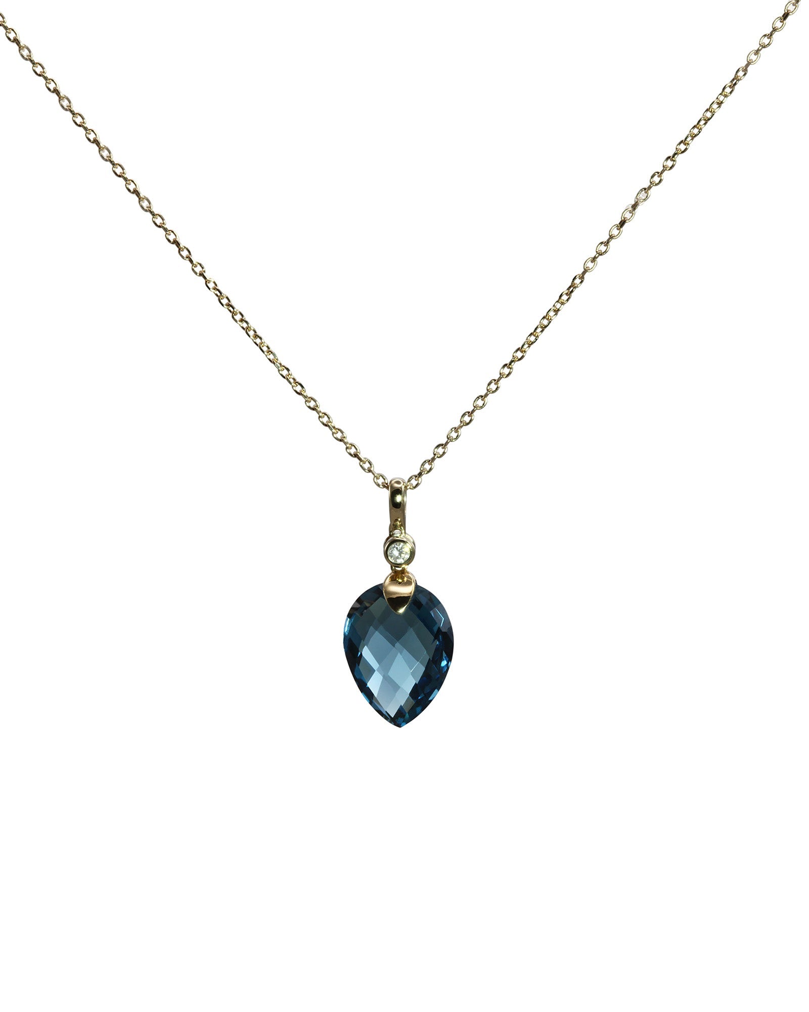 Faceted Blue Topaz Necklace