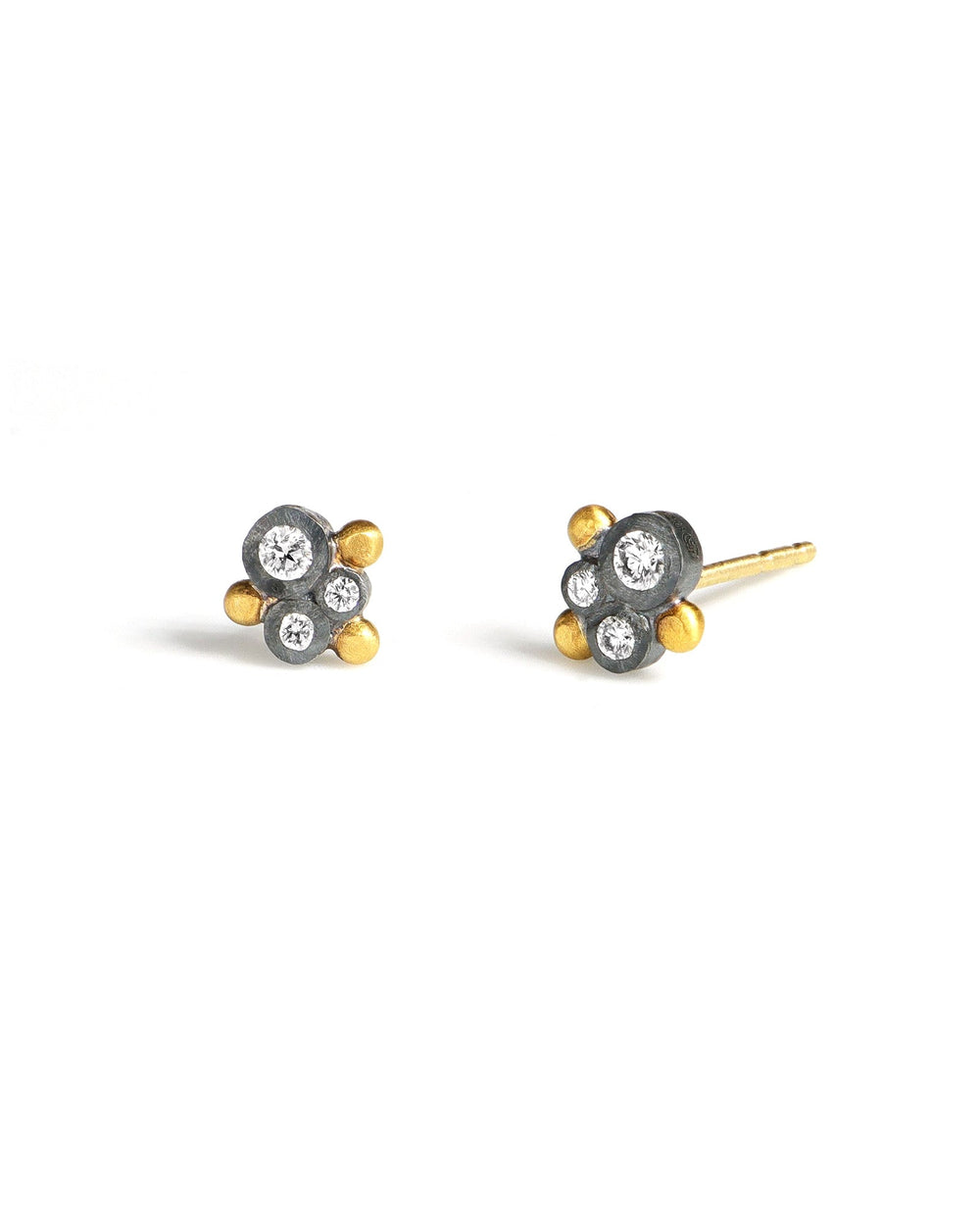 Two Tone Cluster stud Earrings