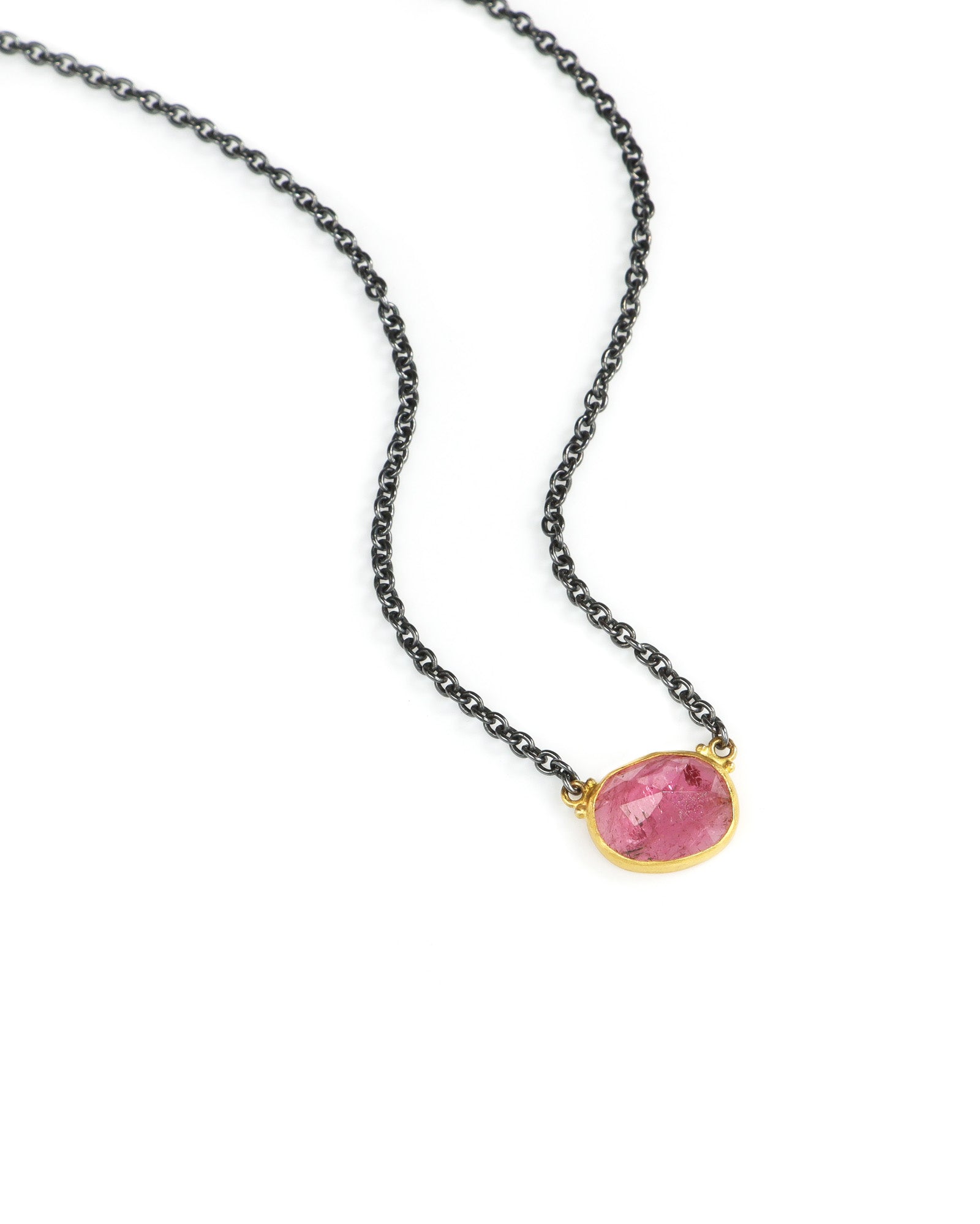 Faceted Pink Tourmaline Necklace