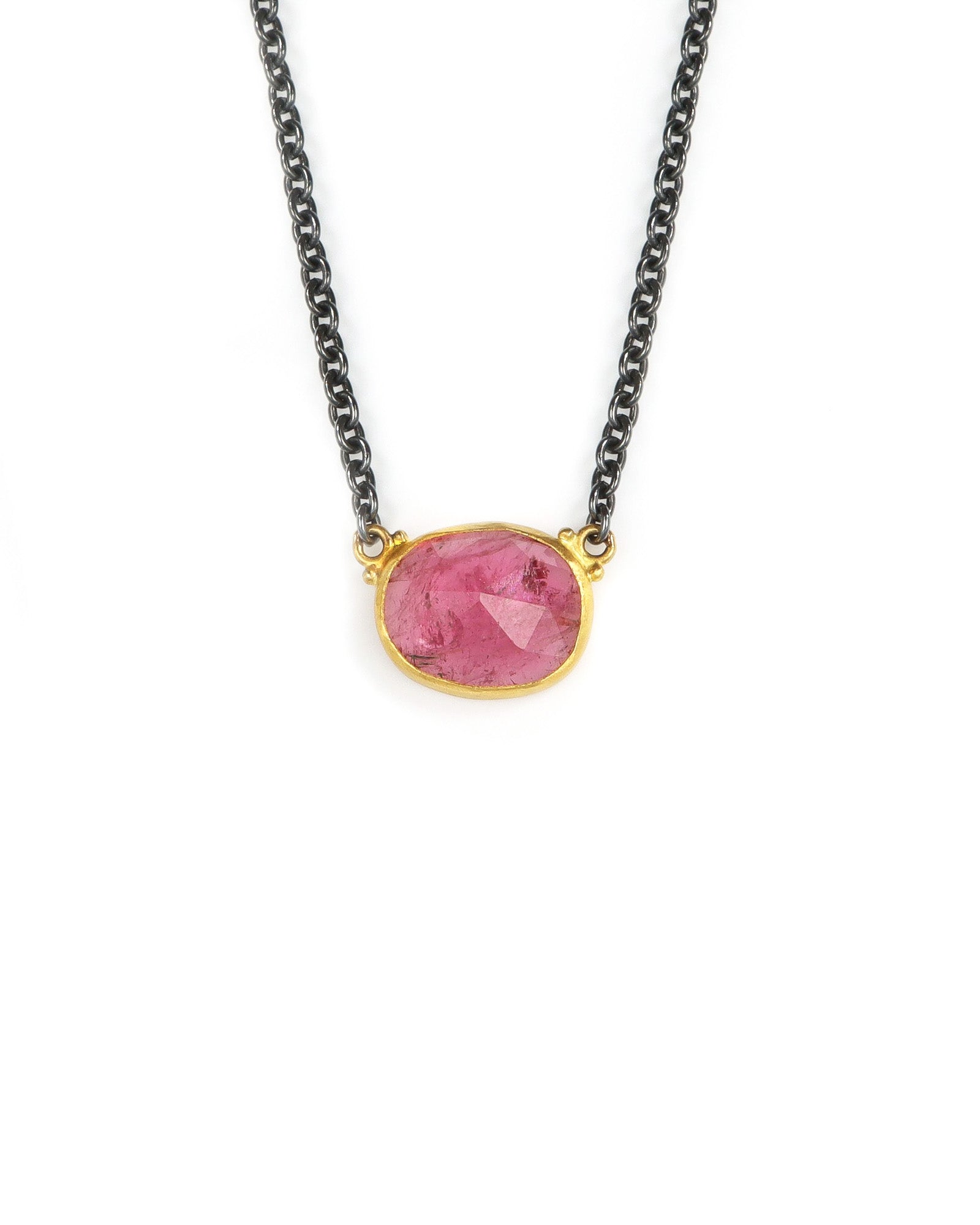 Faceted Pink Tourmaline Necklace