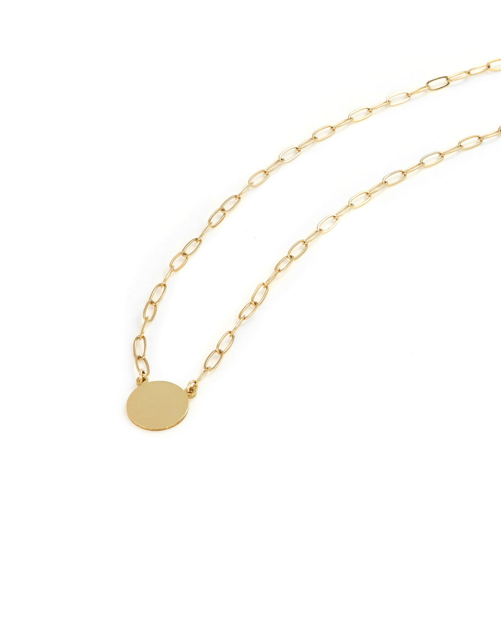 Engravable 14k Gold Disk Pendant