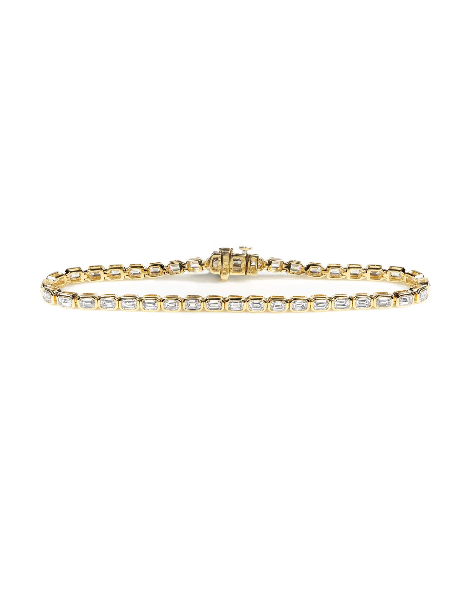 Emerald Cut Lab Grown Diamond Tennis Bracelet