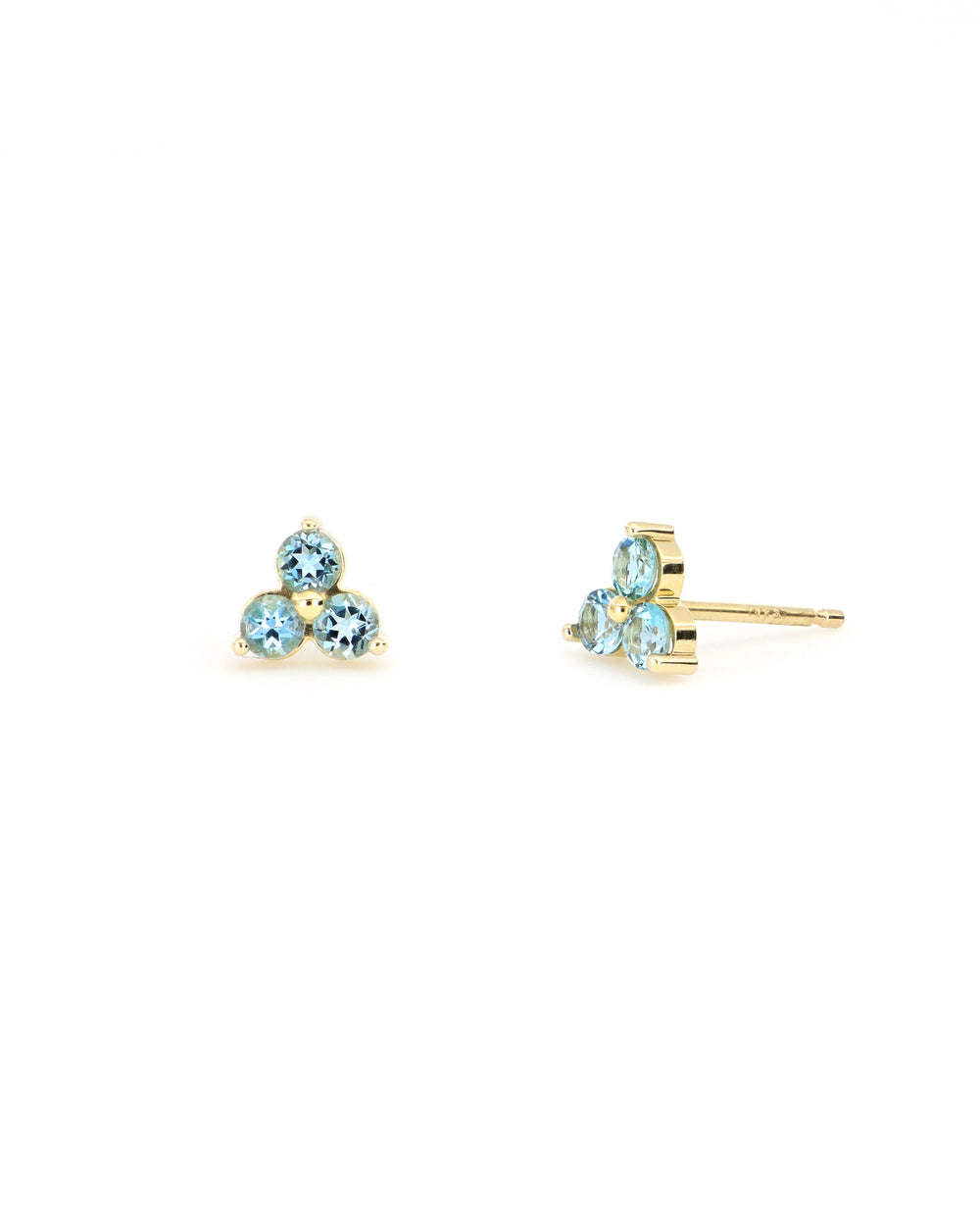 Aquamarine Cluster Stud Earrings