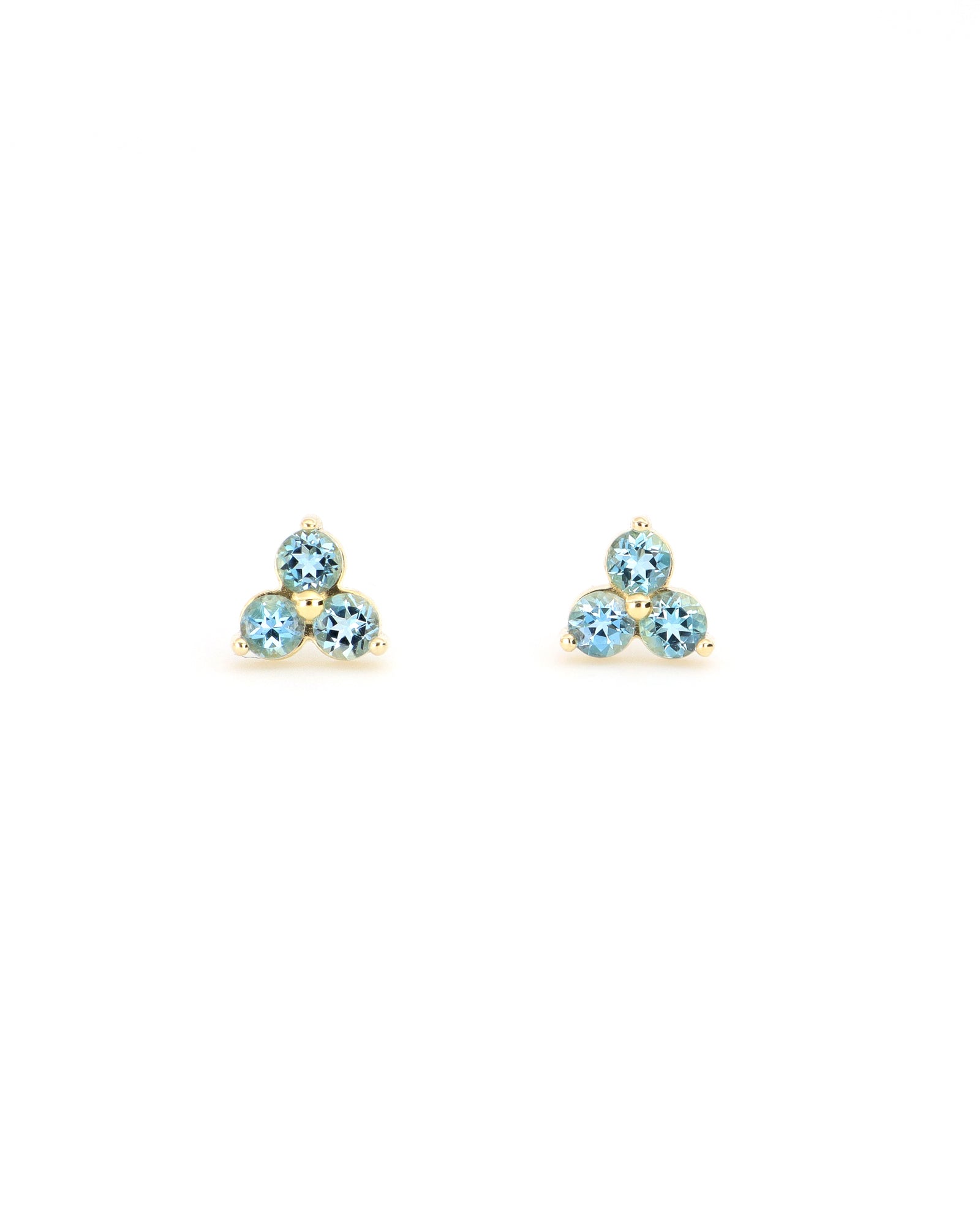 Aquamarine Cluster Stud Earrings