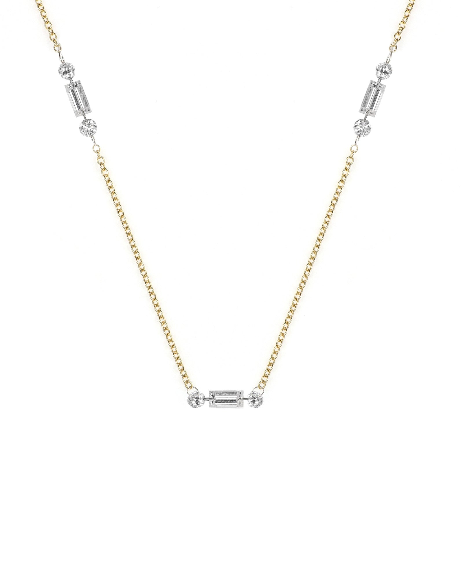 Dainty Lab Diamond Station Necklace