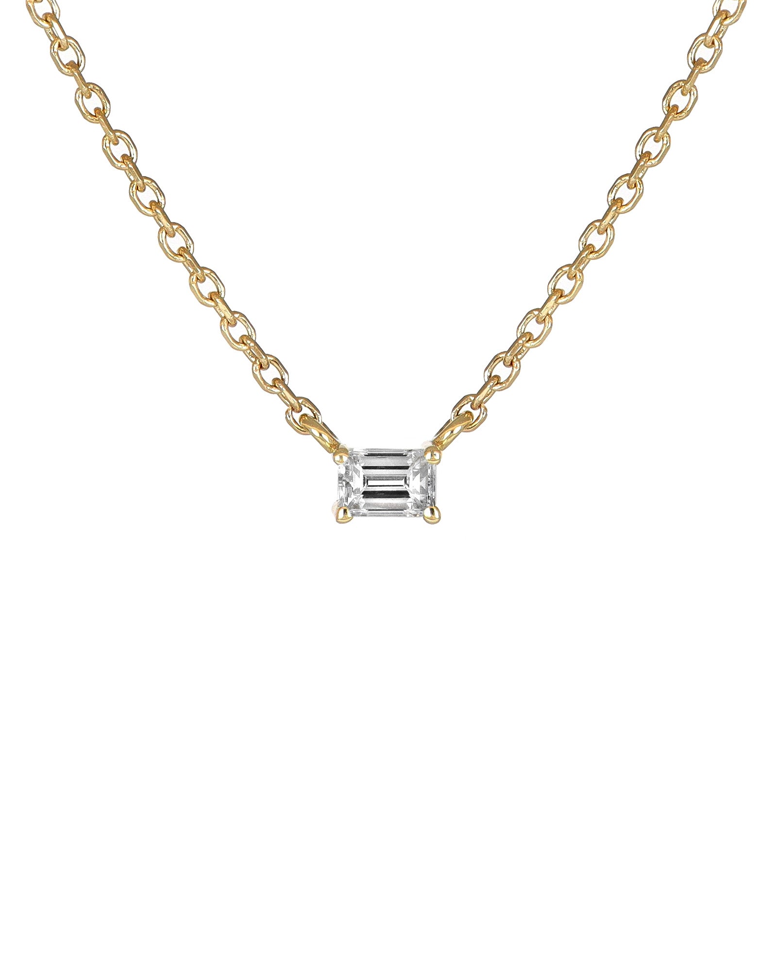 Dainty Diamond Baguette Necklace