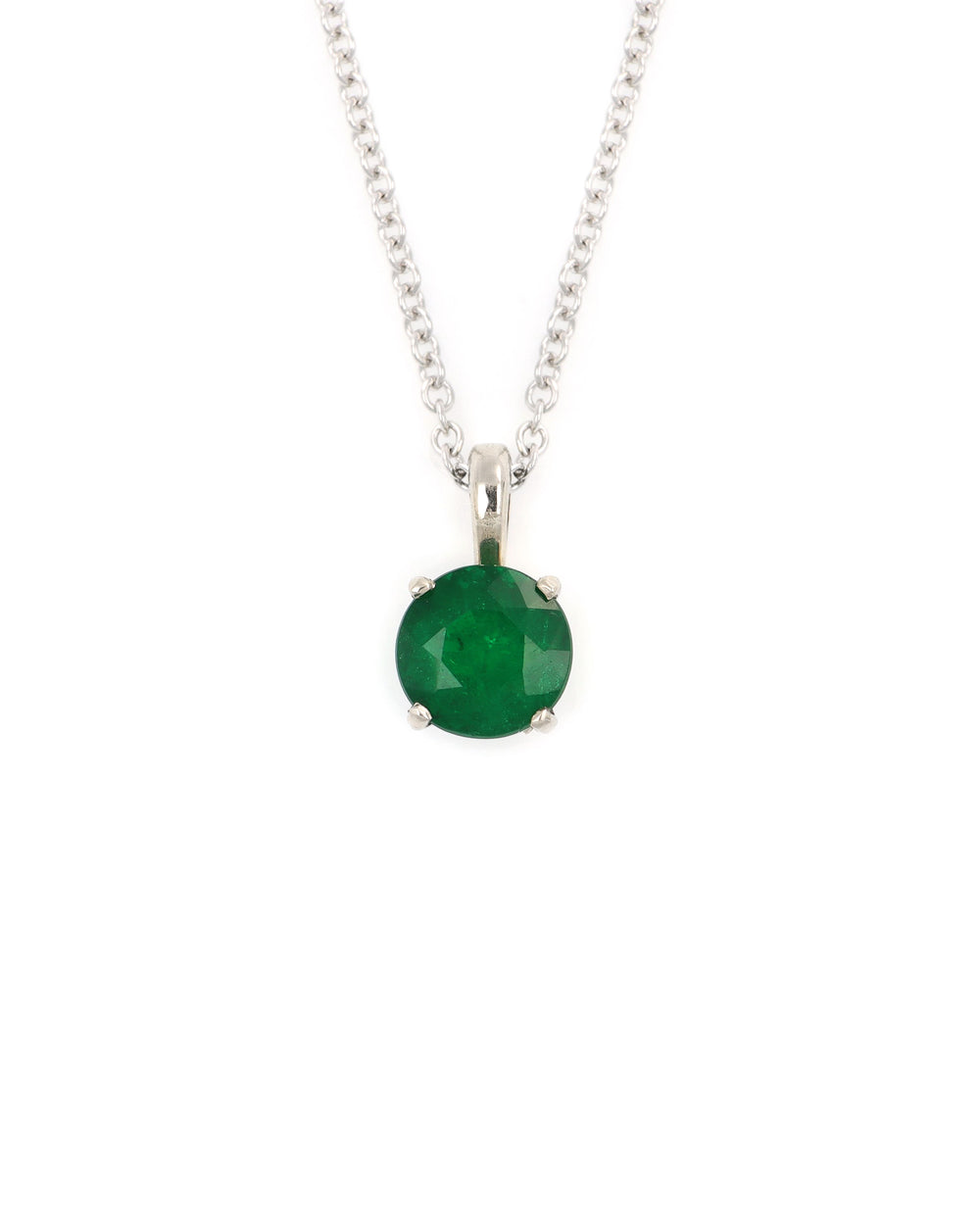 14kw 6mm Emerald Pendant
