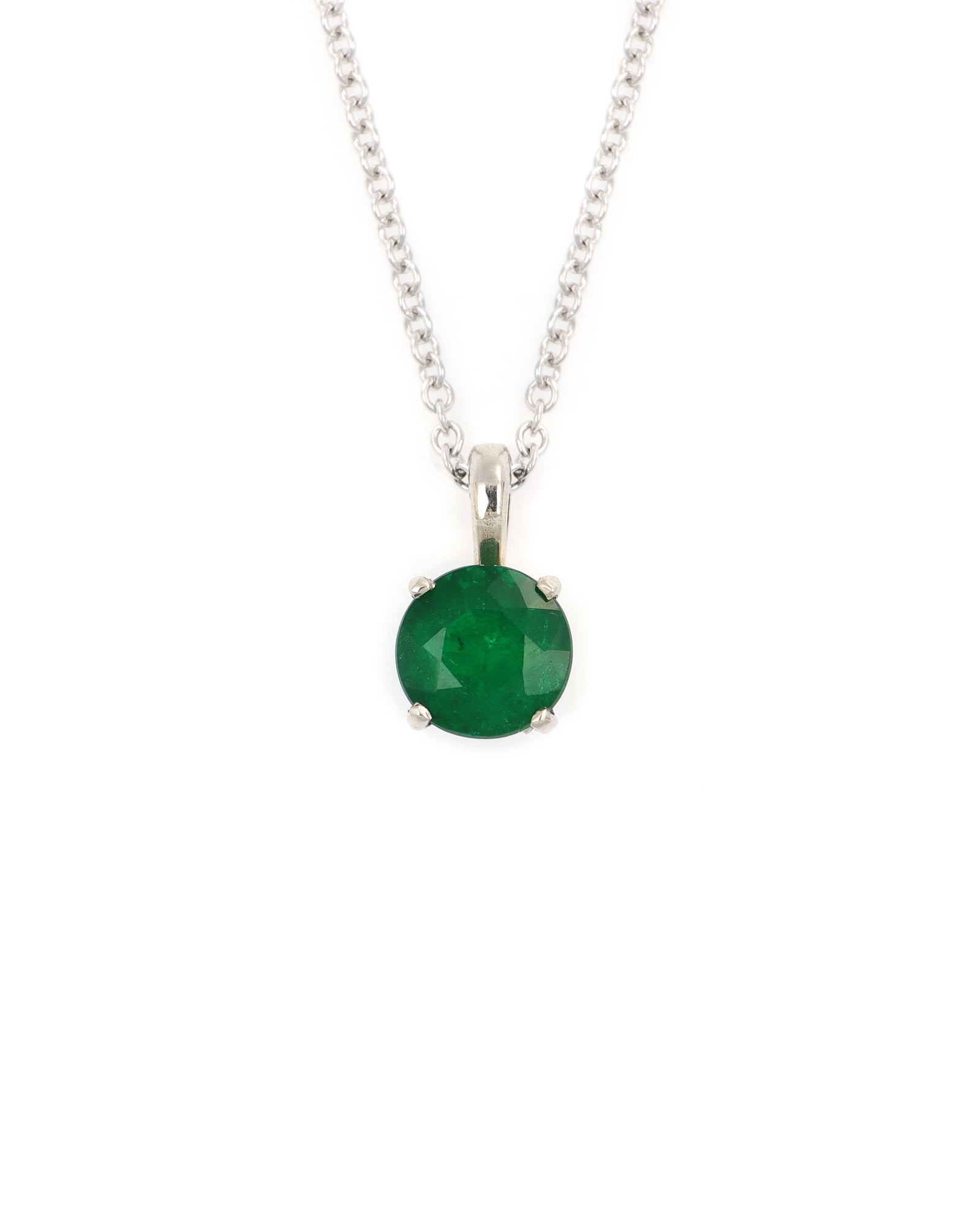 14kw 6mm Emerald Pendant