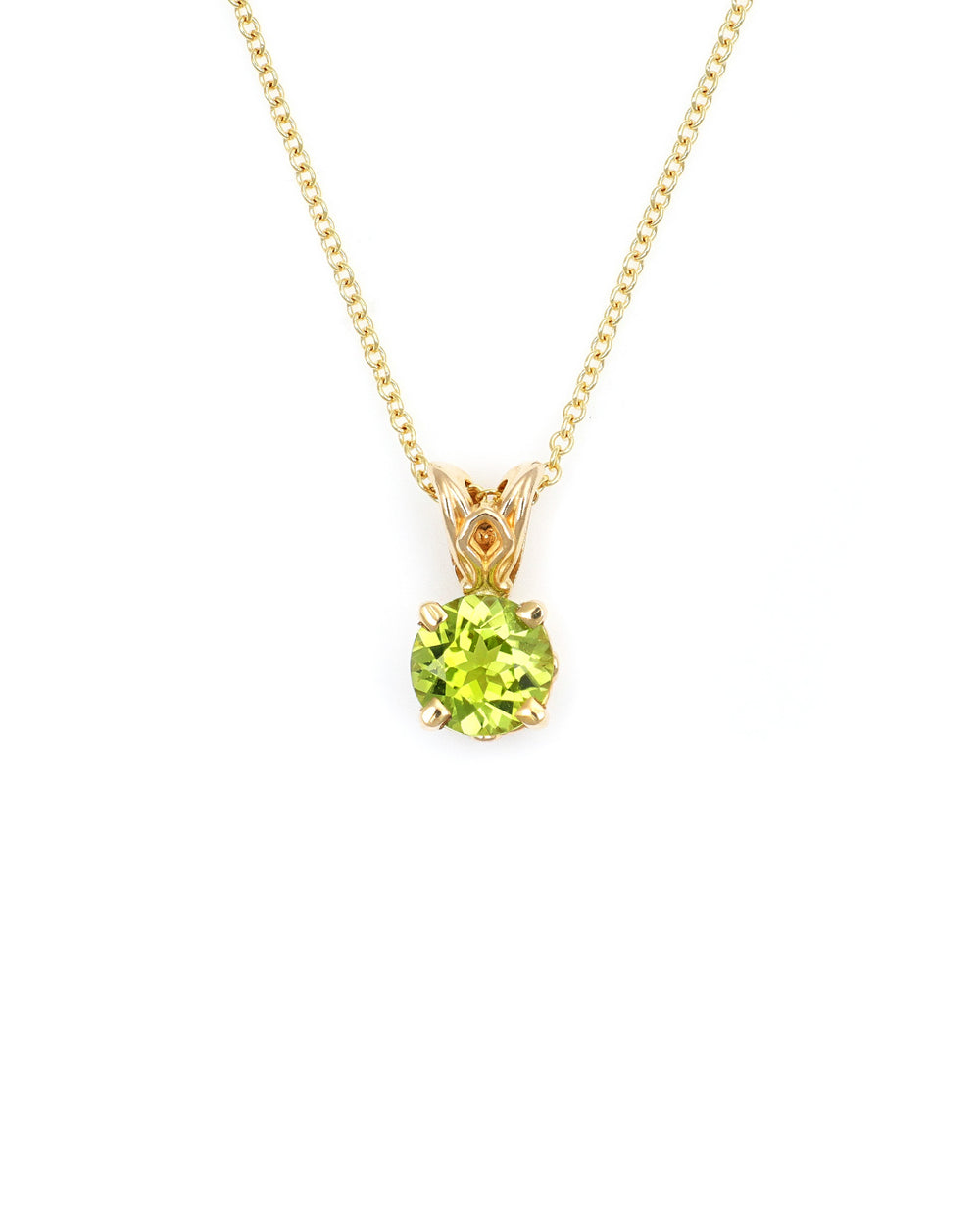 14ky 6mm Peridot Pendant