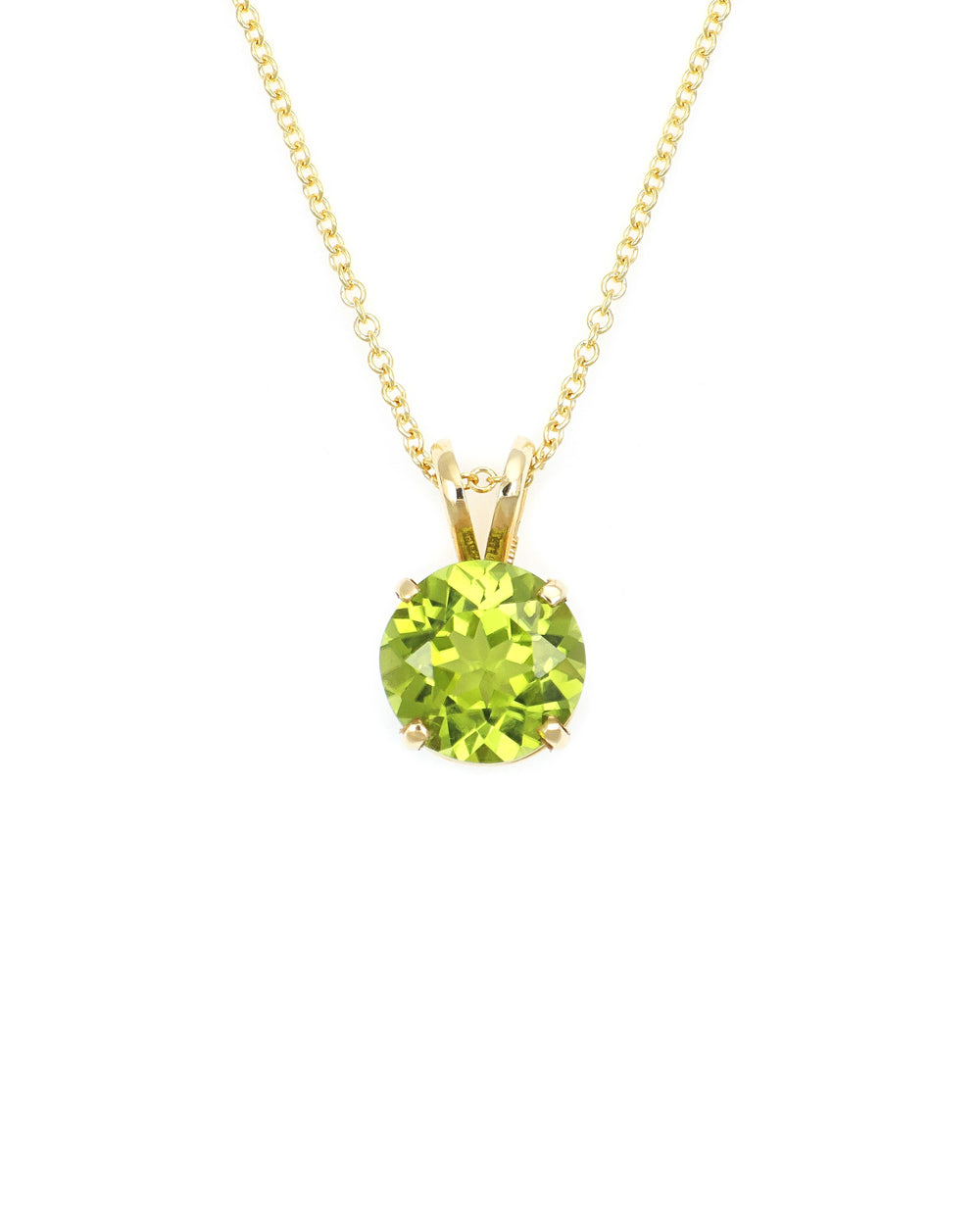 14ky 8mm Peridot Pendant