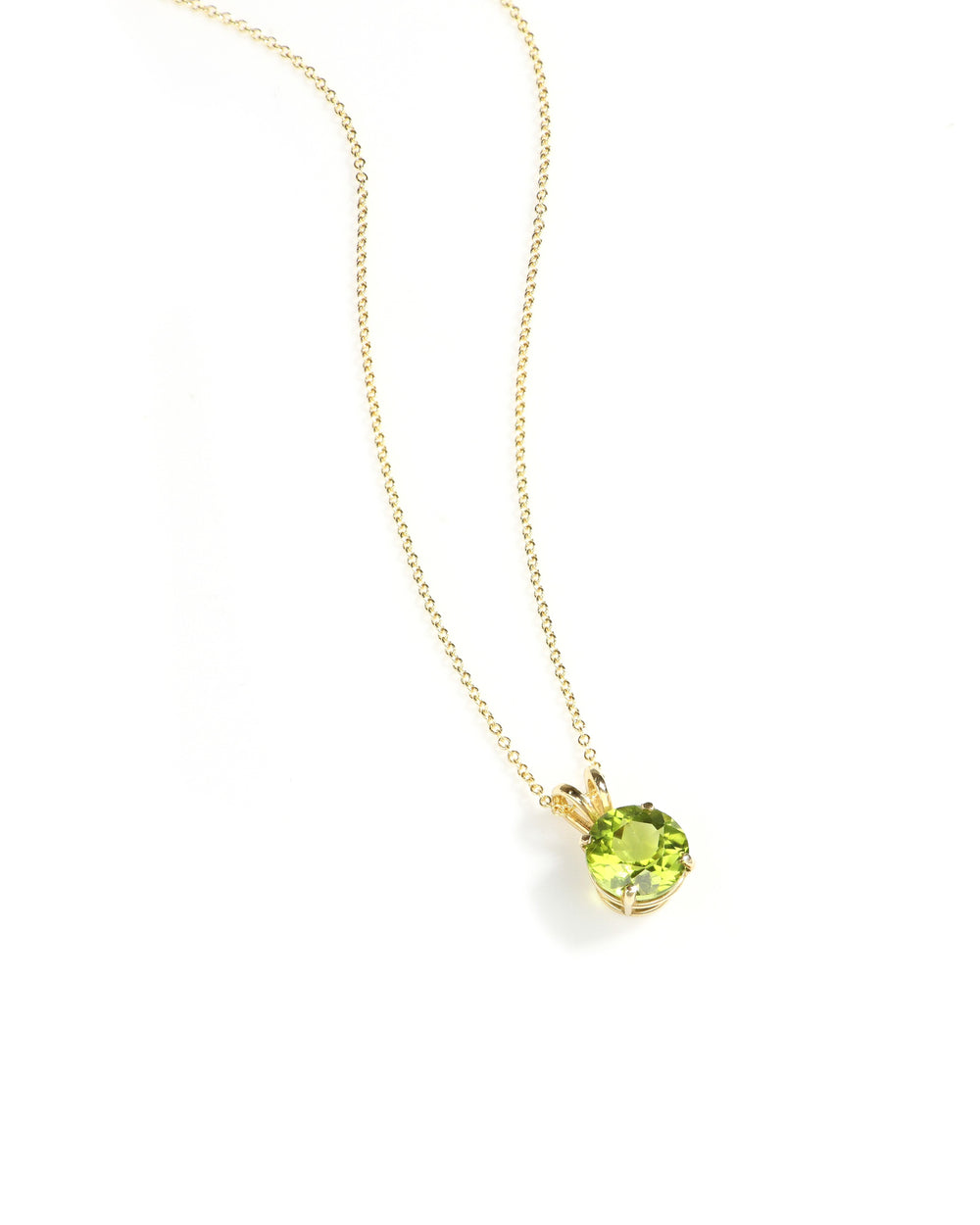 14ky 8mm Peridot Pendant