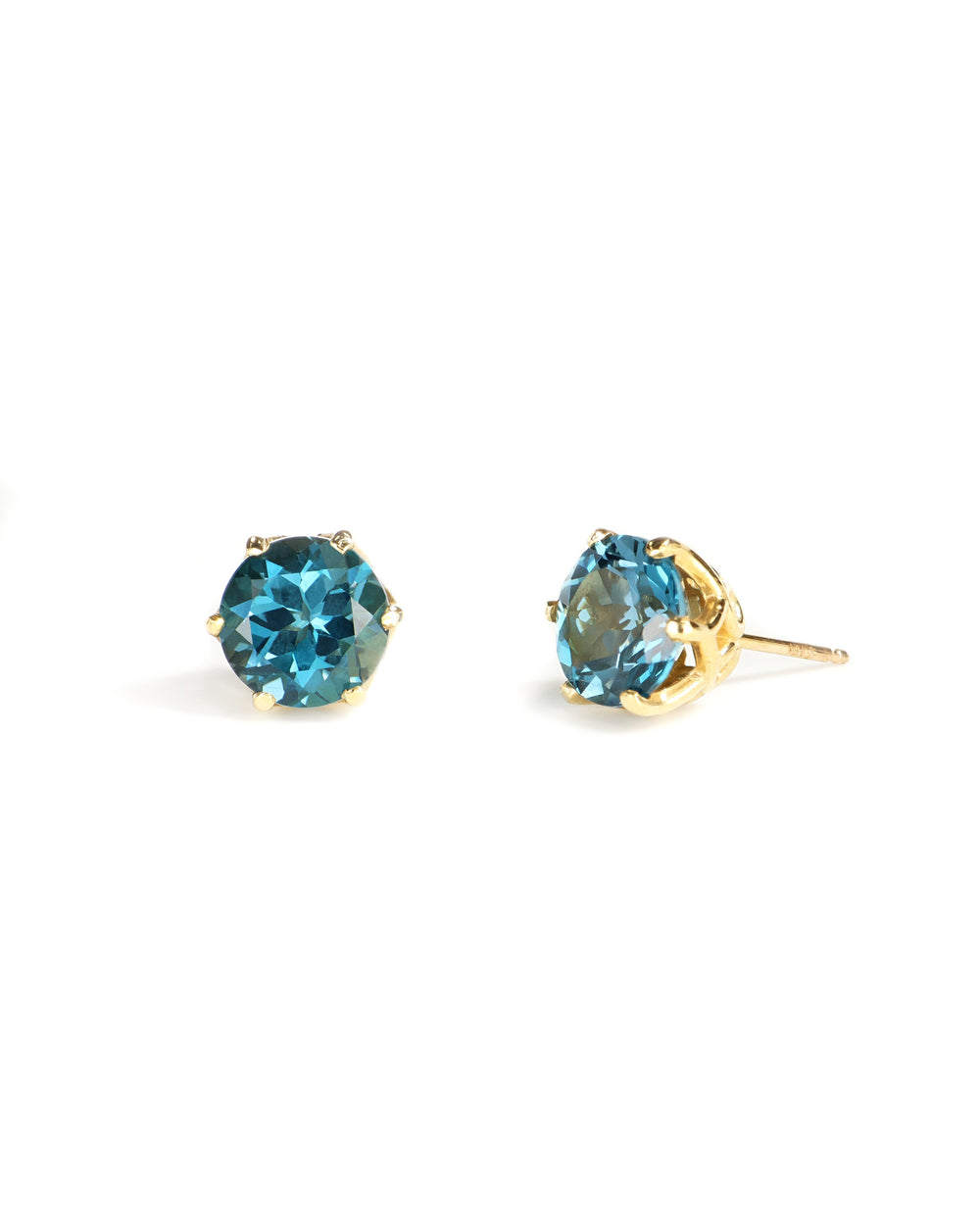 8mm Blue Topaz Stud Earrings
