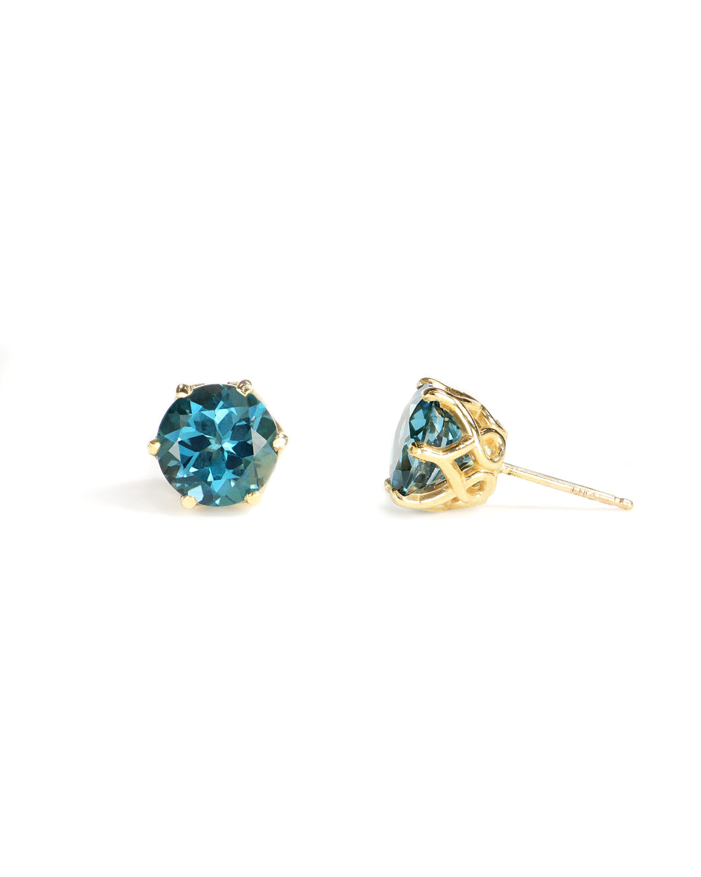 8mm Blue Topaz Stud Earrings