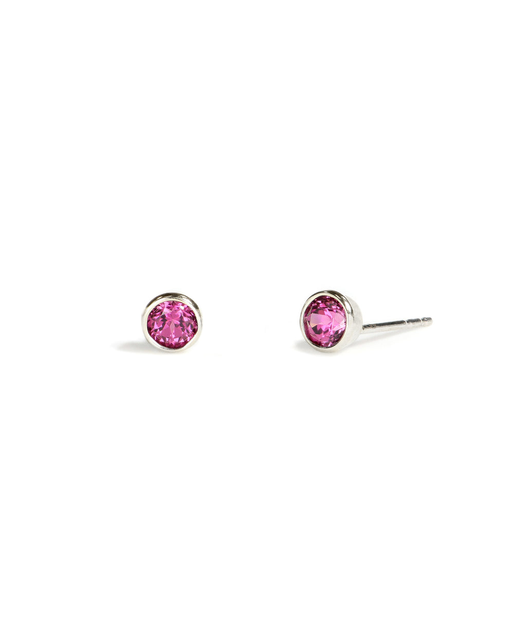 Rhodolite Garnet Bezel Stud Earrings