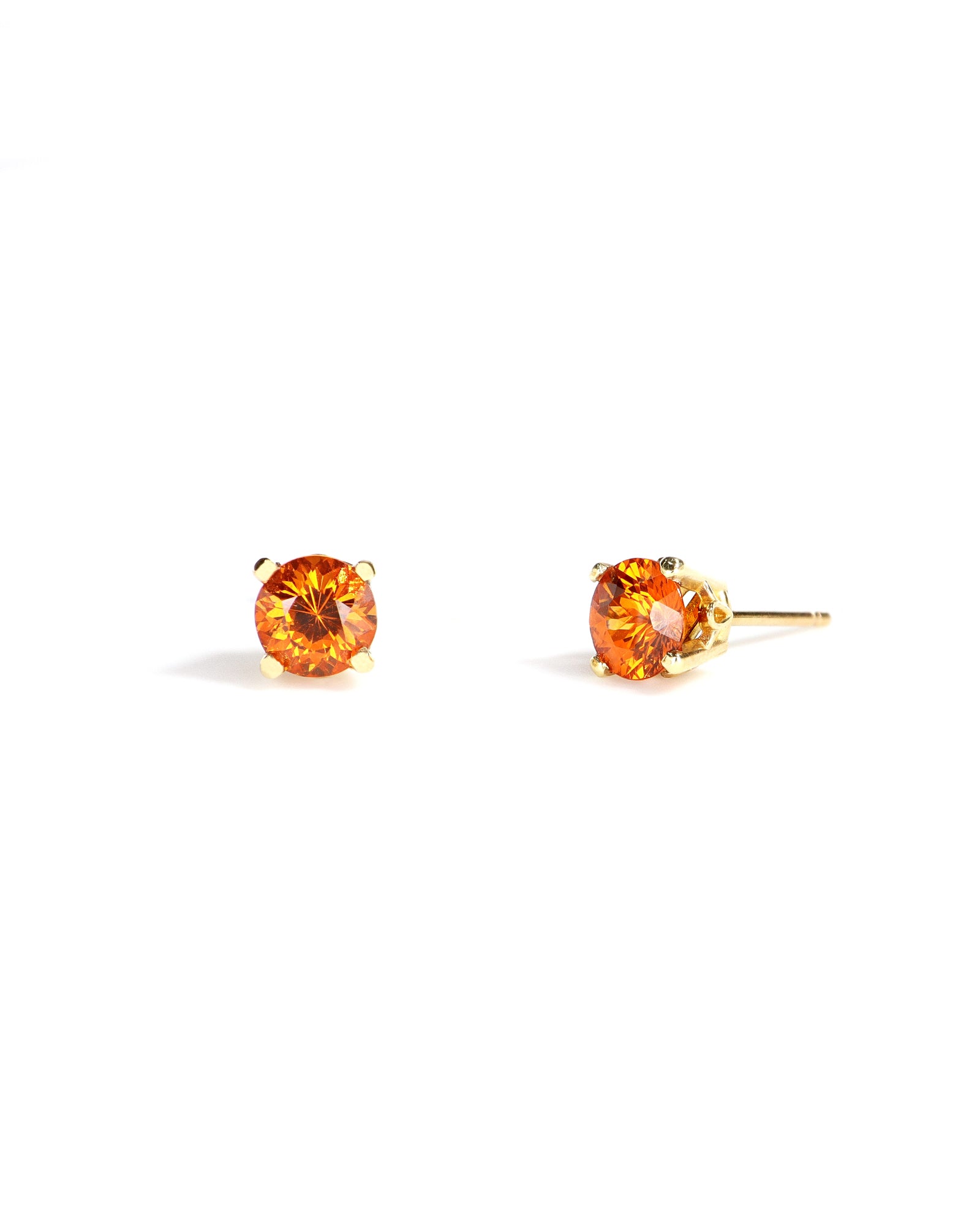 5.5mm Spessartine Garnet Stud Earrings