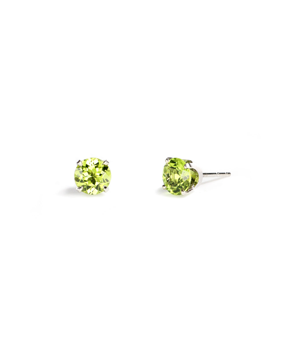 14kw 6mm Peridot Stud Earrings