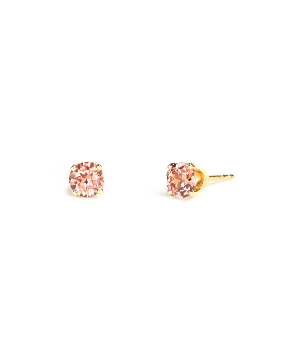 5mm Pink Zircon Stud Earrings