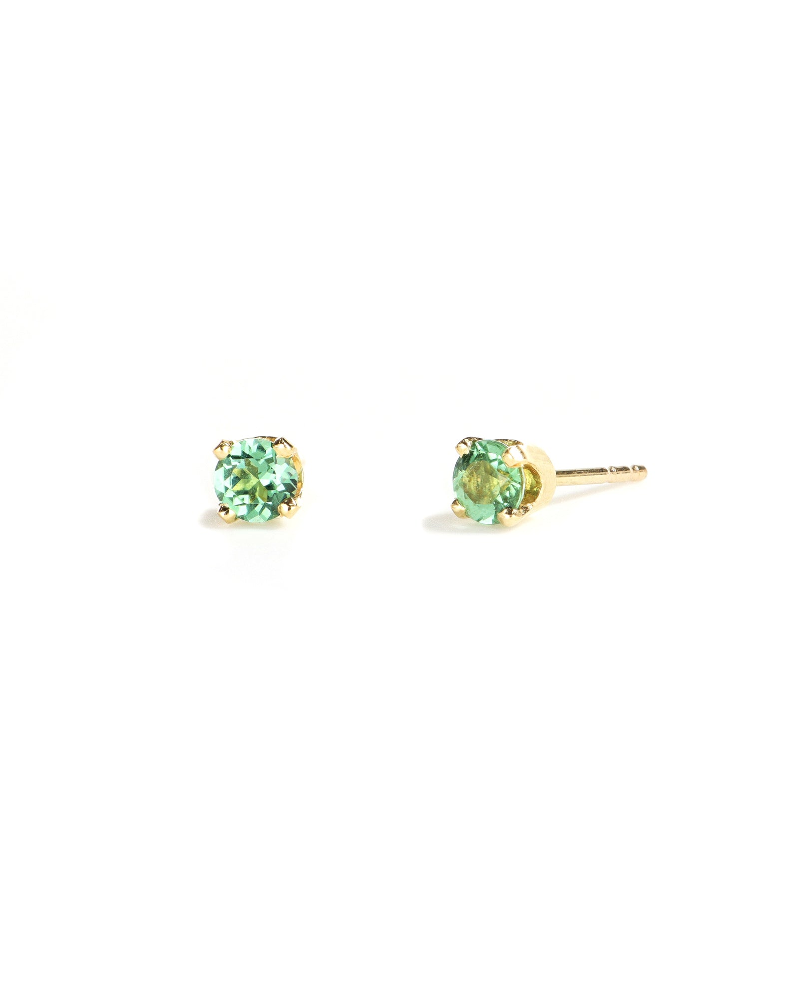 Green Tourmaline Studs