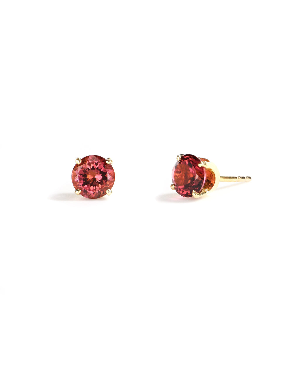 Pink Tourmaline Studs