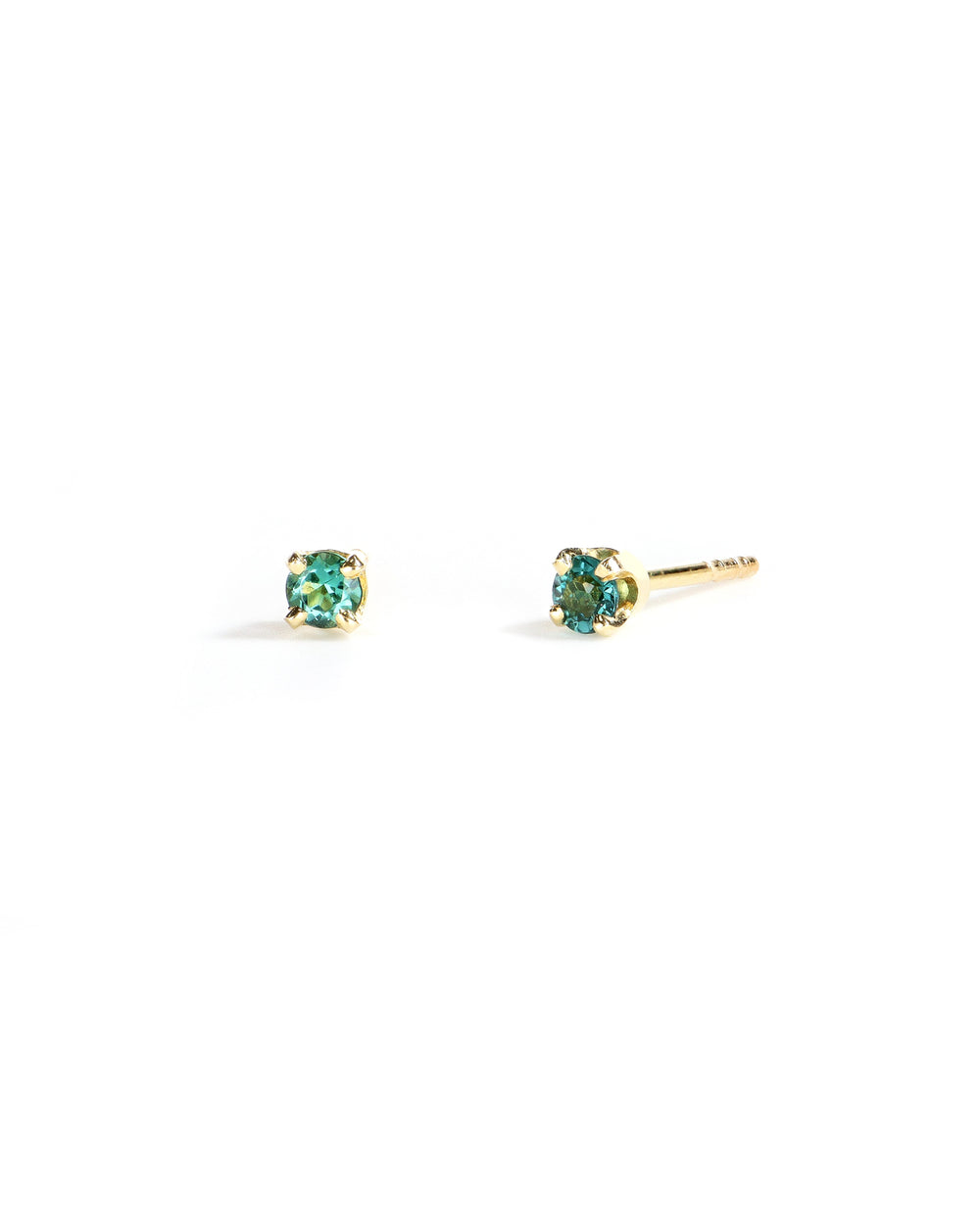 Teal Tourmaline Studs