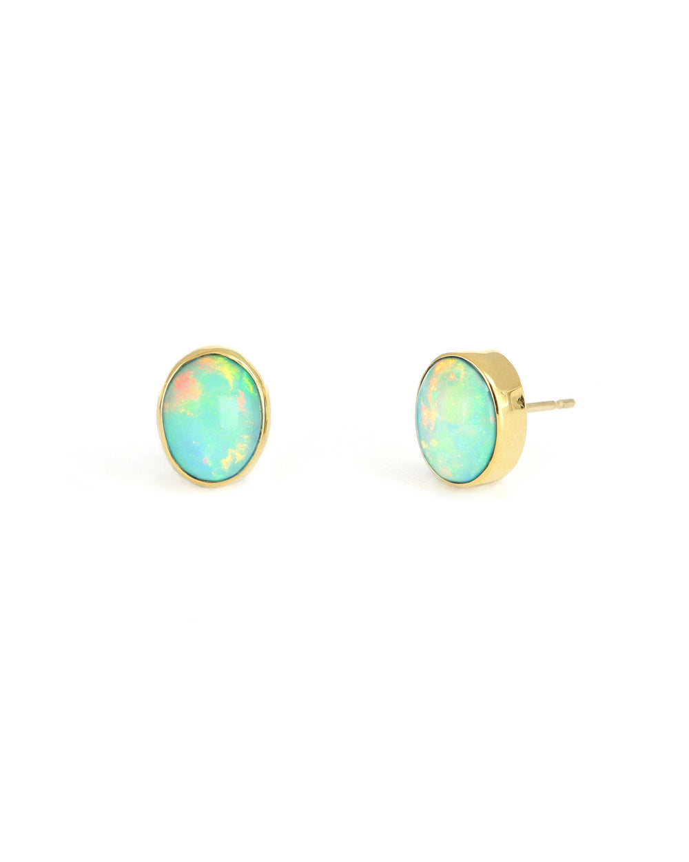 Oval Opal Stud Earrings