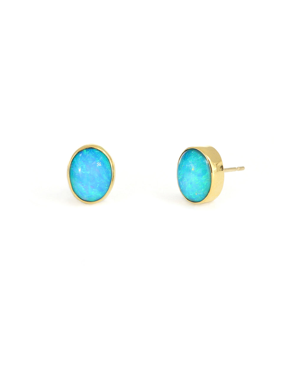 Oval Opal Stud Earrings