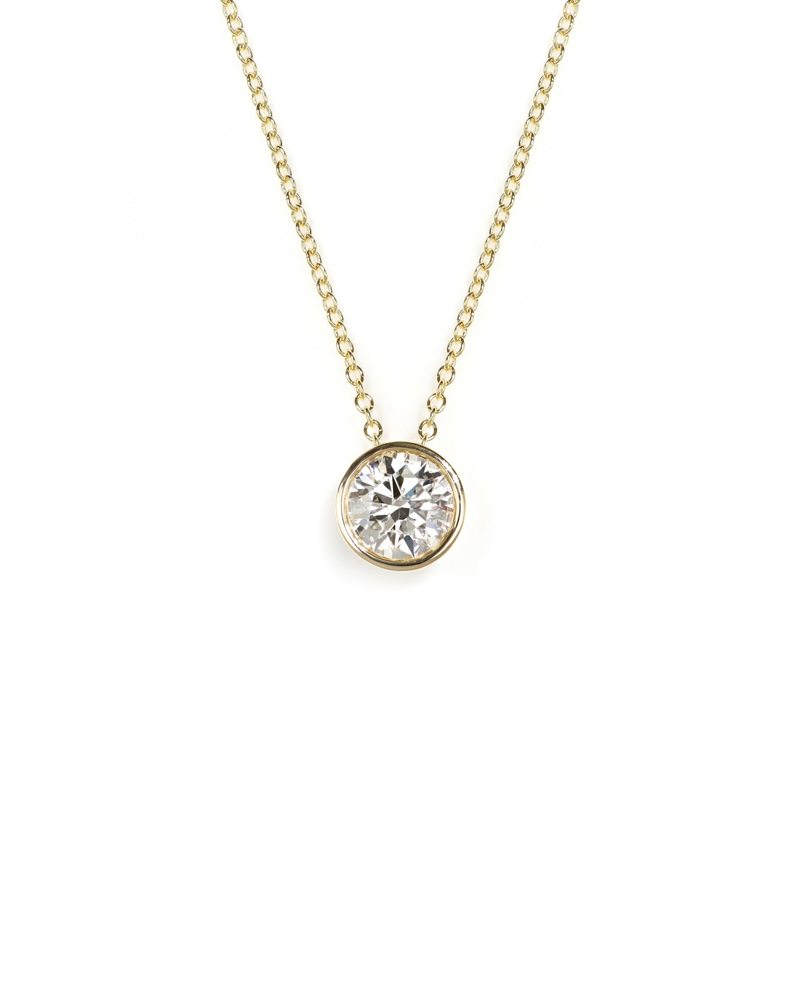 Lab Diamond Bezel Pendant