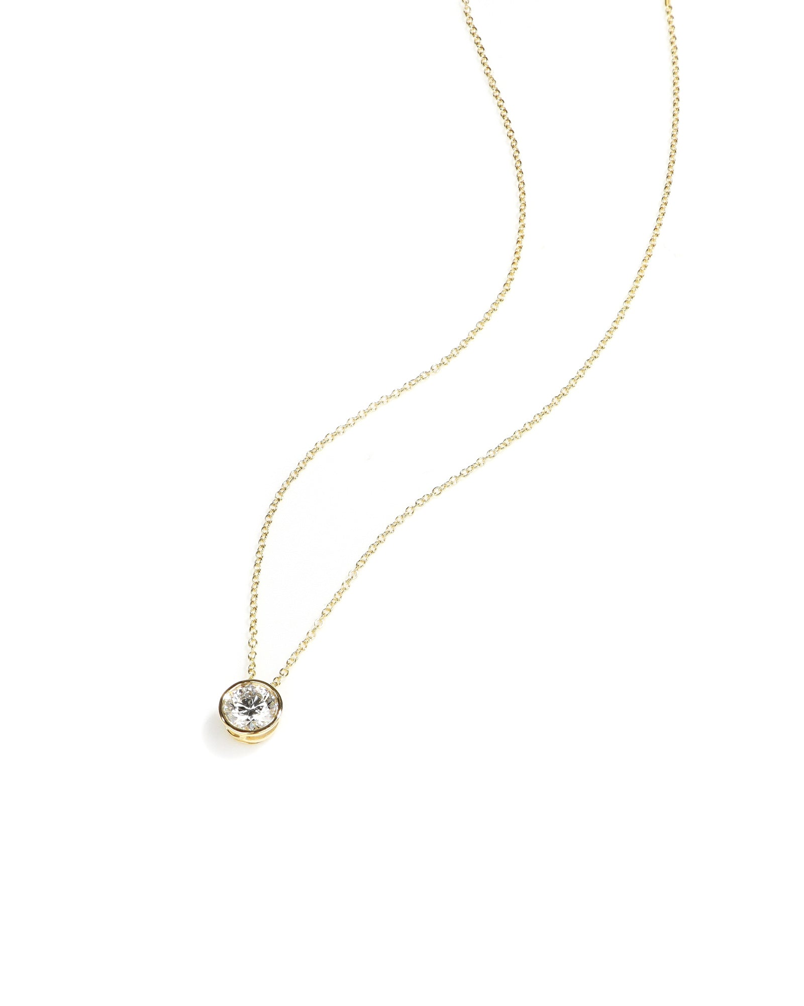 Lab Diamond Bezel Pendant