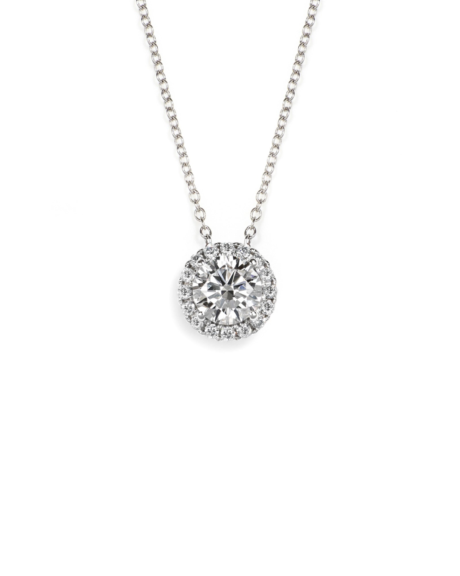 Lab Diamond Halo Pendant