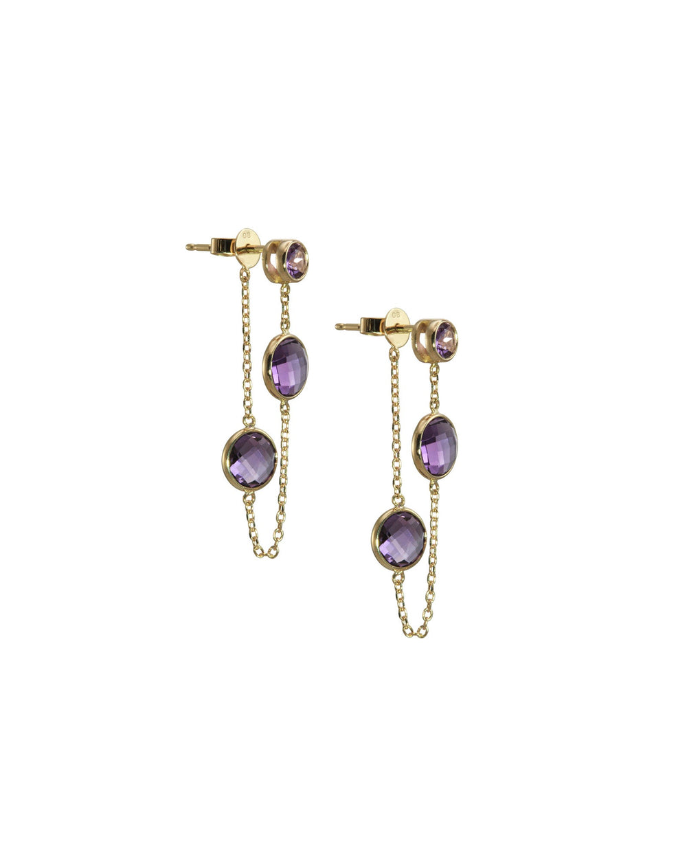 Chain Amethyst Earrings