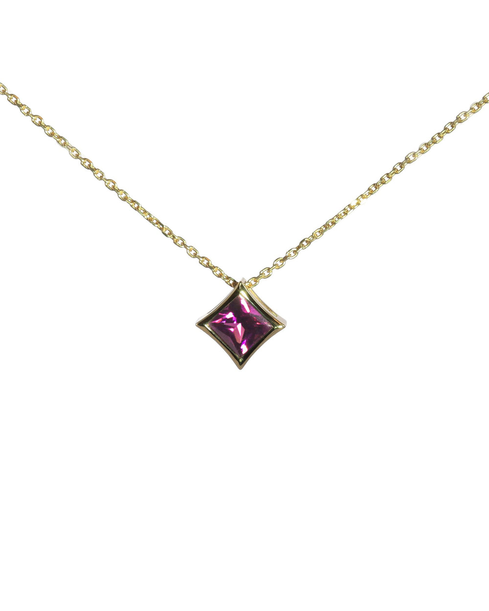 Princess Cut Rhodolite Pendant