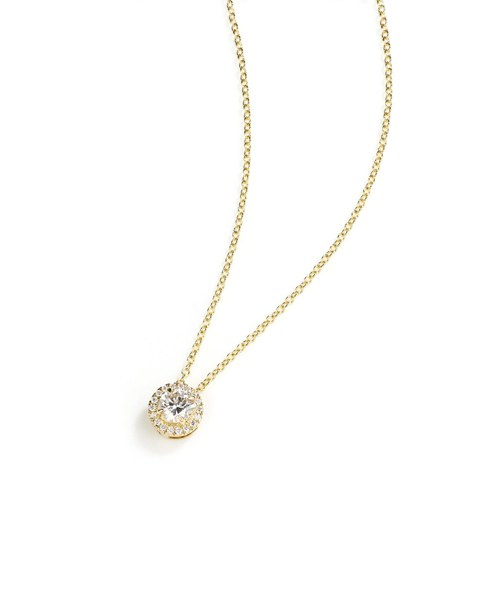 Lab Diamond Halo Pendant