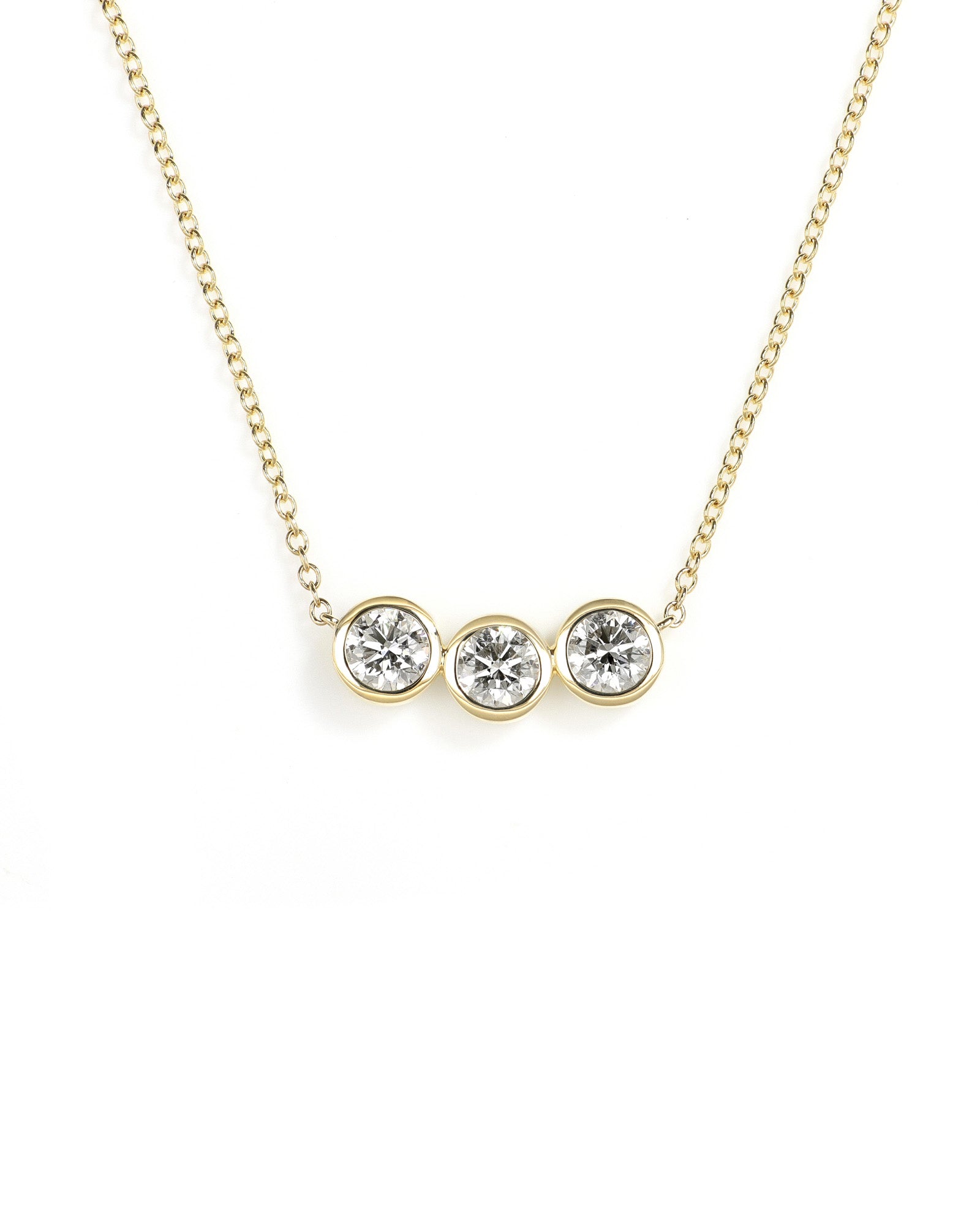 3-Stone Lab Diamond Necklace