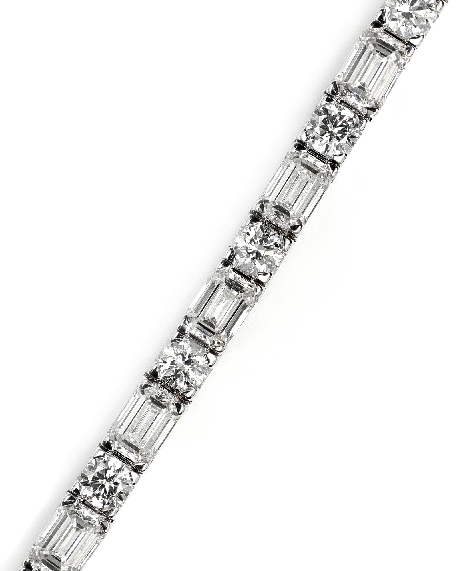 6.91ctw Emerald Cut and Round Lab Diamond Bracelet