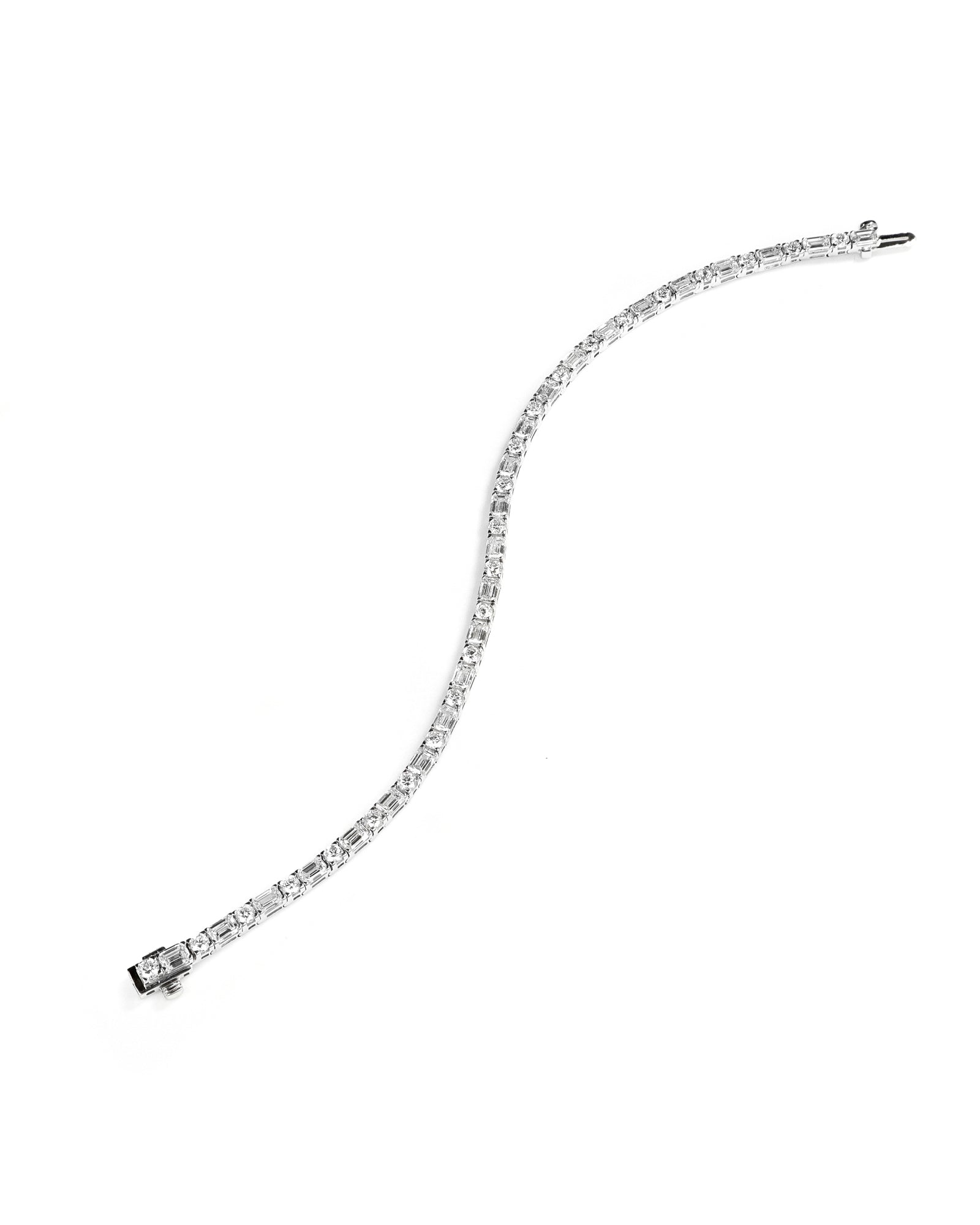 6.91ctw Emerald Cut and Round Lab Diamond Bracelet