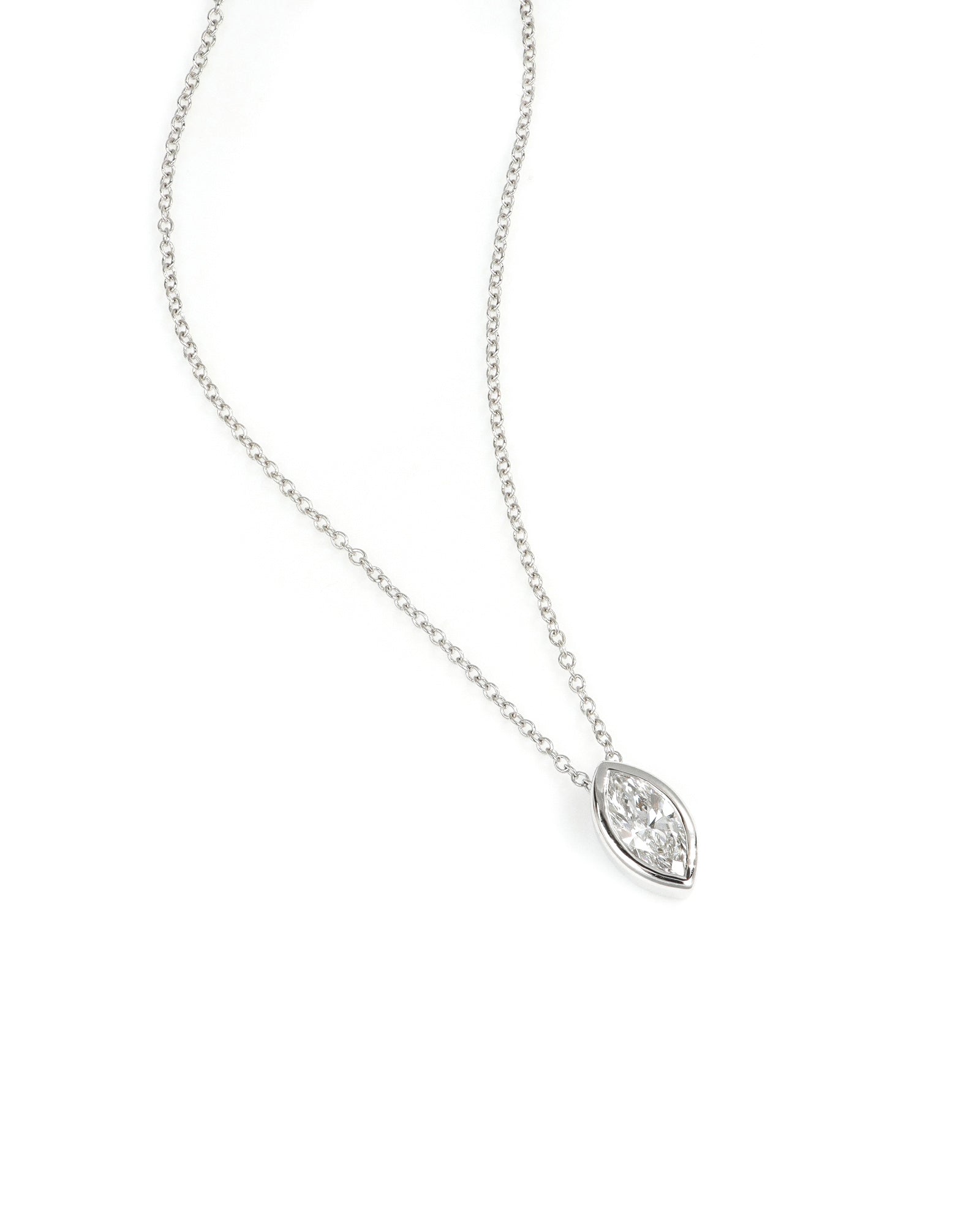 Bezel Marquise Lab Diamond Pendant