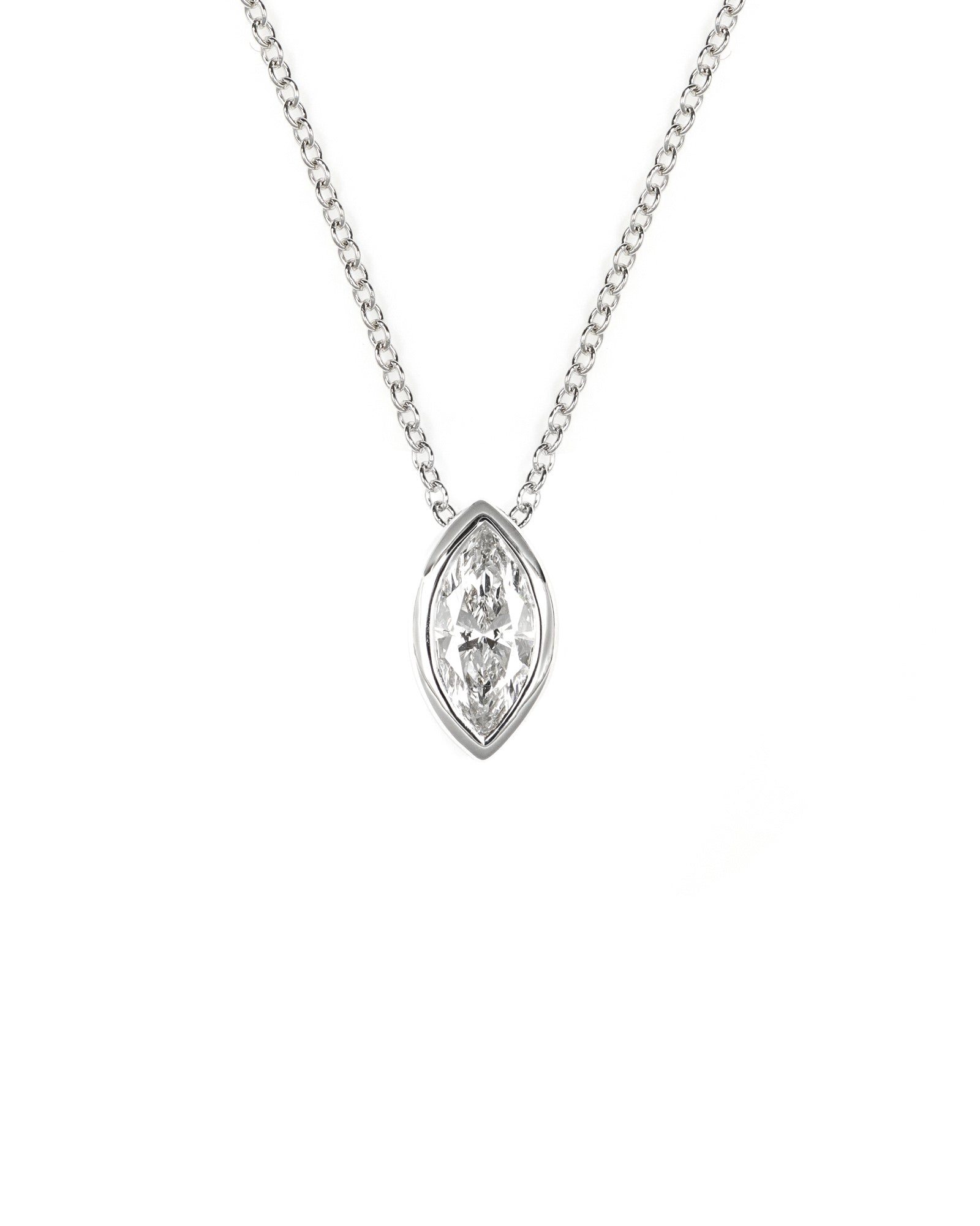 Bezel Marquise Lab Diamond Pendant