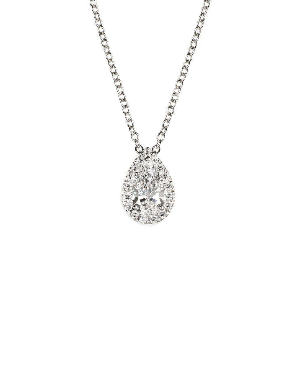 Pear Shape Lab Diamond Halo Pendant