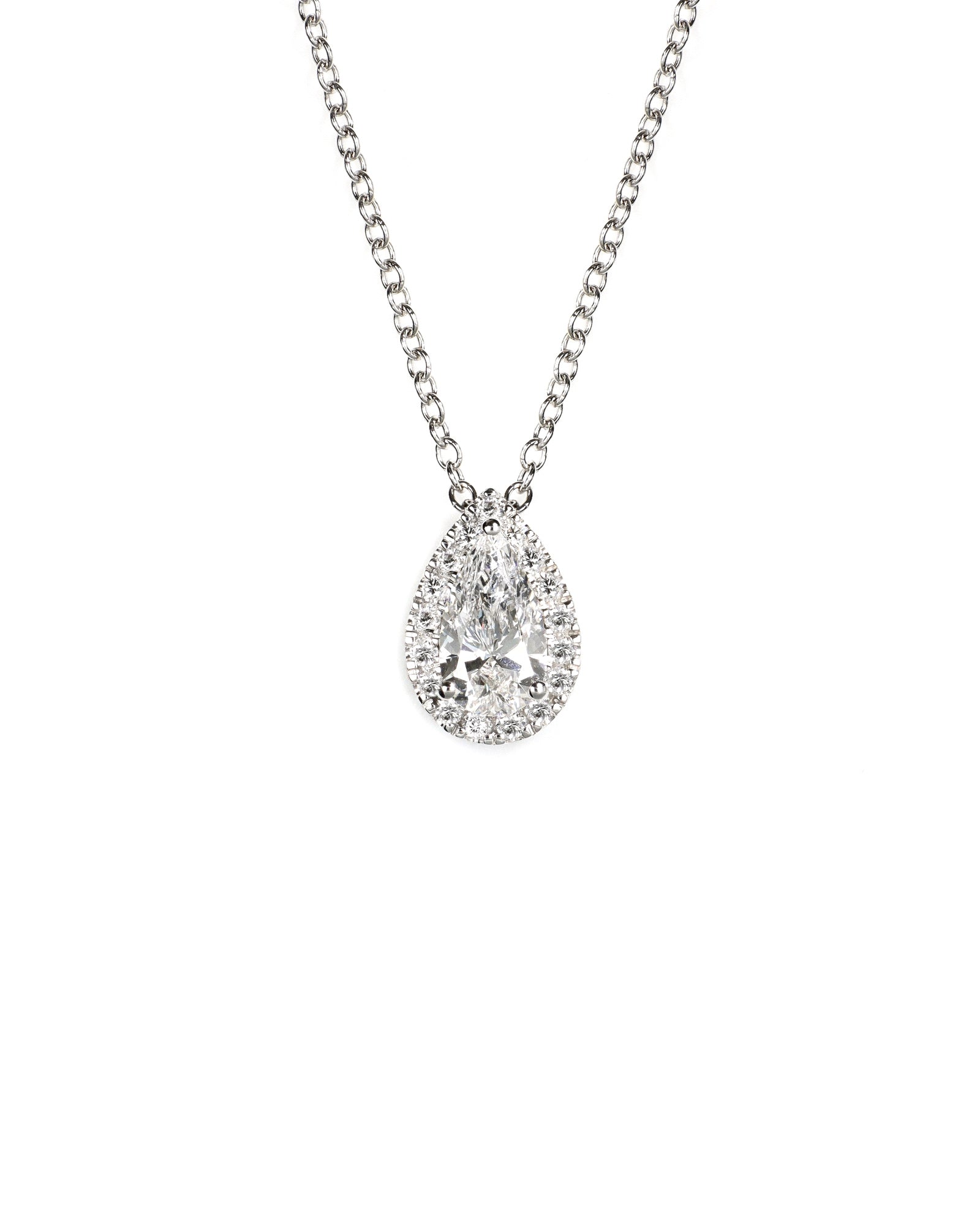 Pear Shape Lab Diamond Halo Pendant