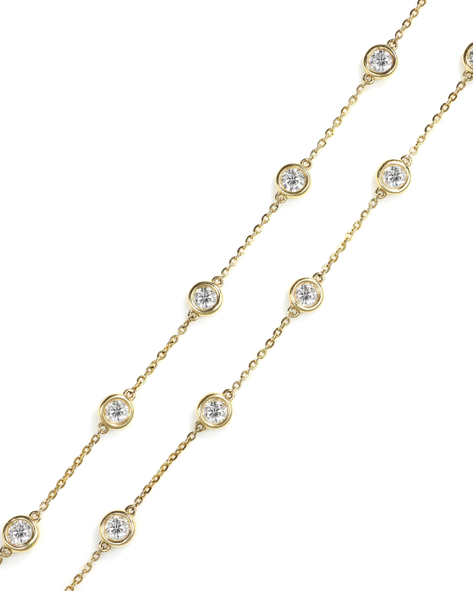 14ky 2.00ctw Lab Diamond Adjustable Station Necklace