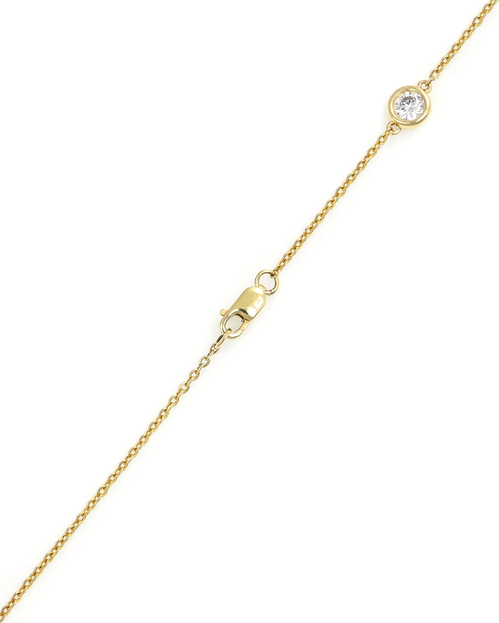 14ky 2.00ctw Lab Diamond Adjustable Station Necklace