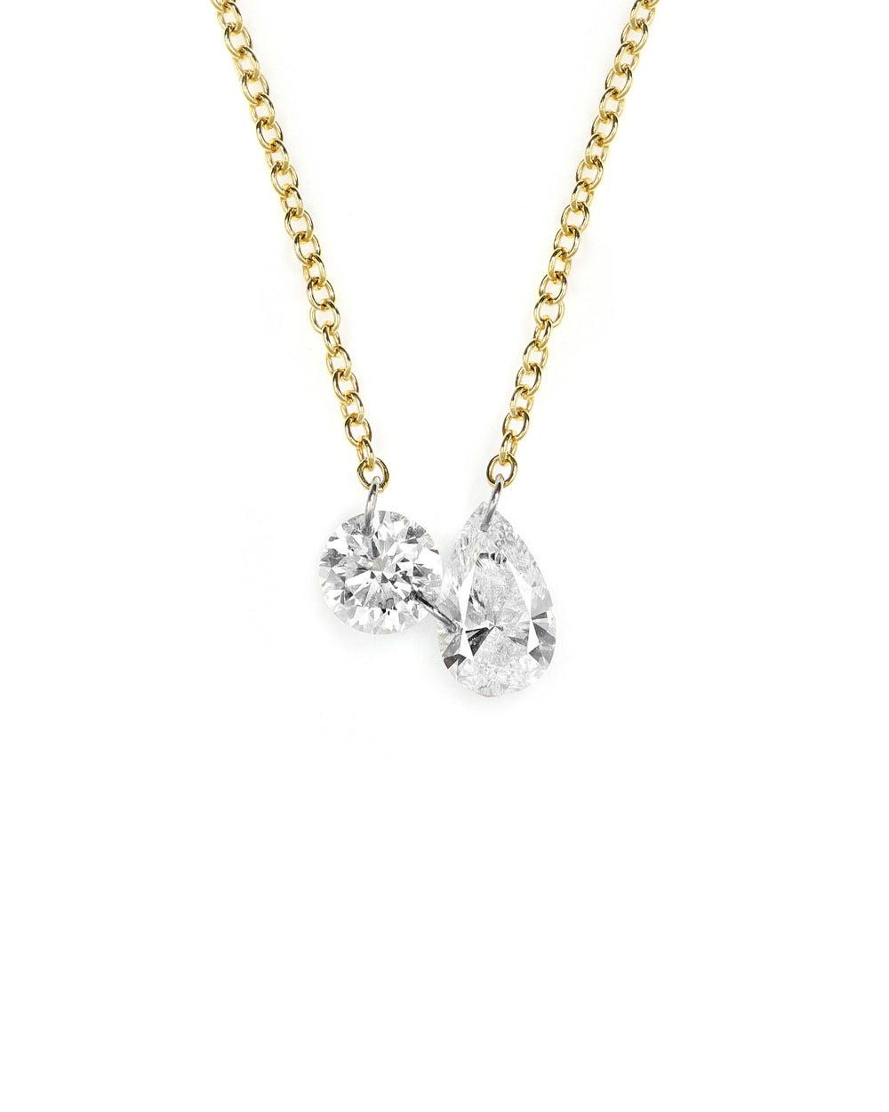 Dainty Toi et Moi Lab Diamond Necklace