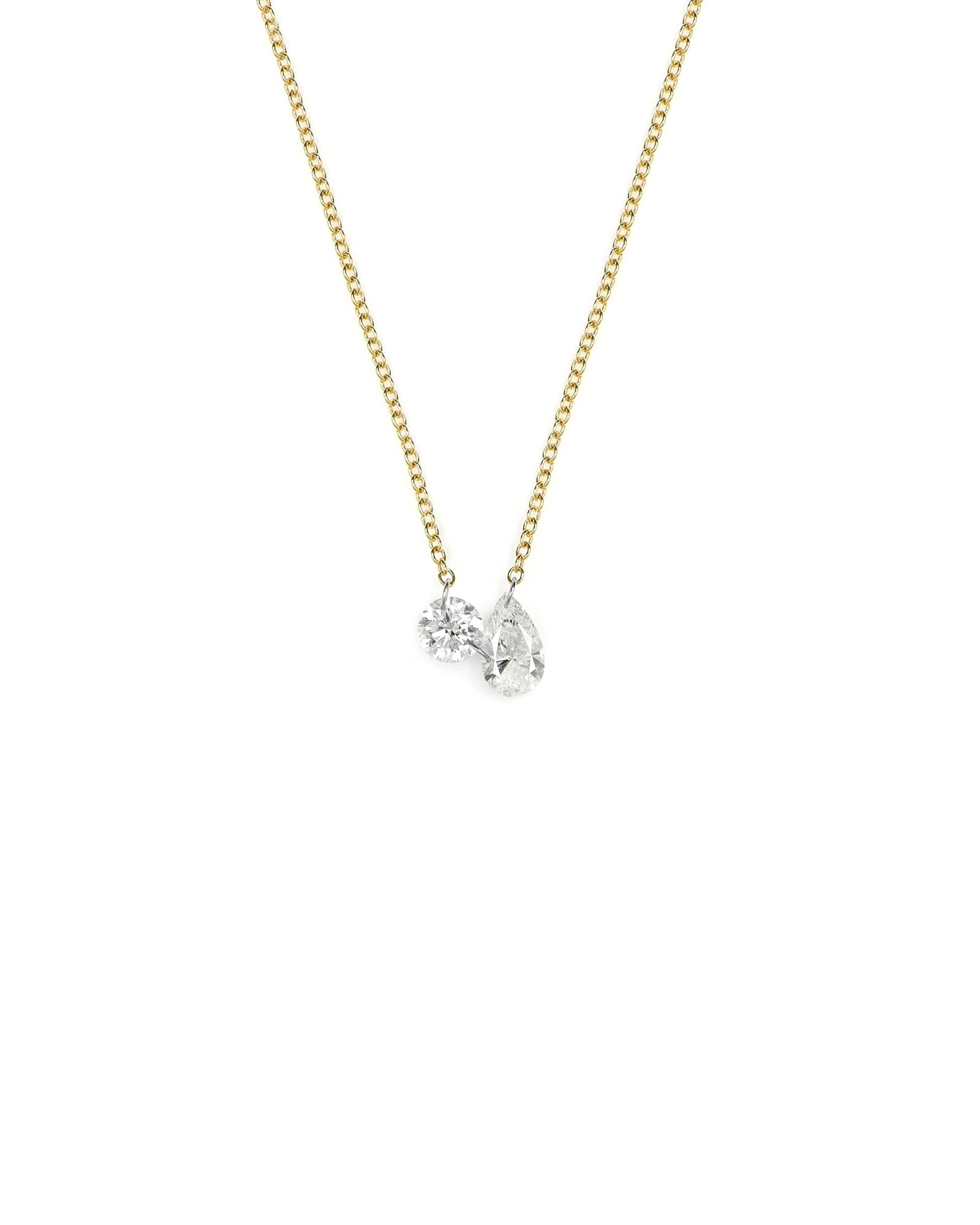 Dainty Toi et Moi Lab Diamond Necklace